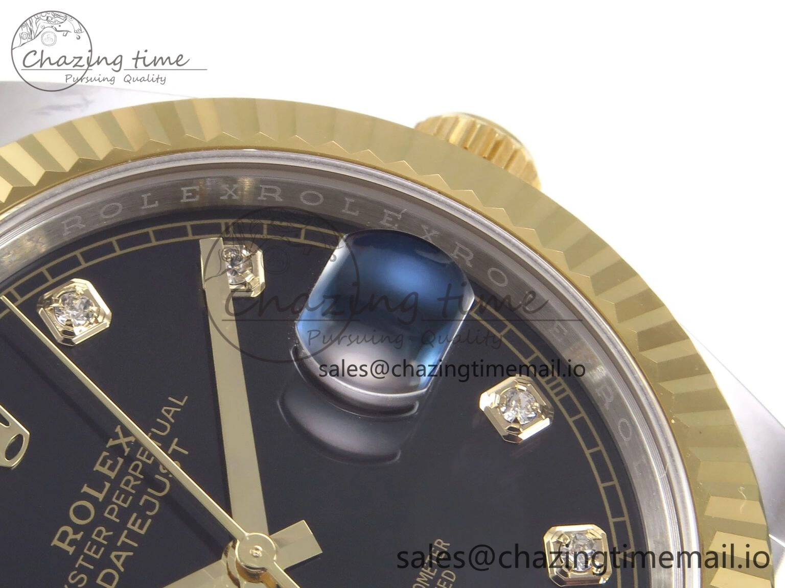 WeatherProof DateJust 41 126333 EWEF Best Edition Black Diamonds Dial on SS YG Jubilee Bracelet A 989