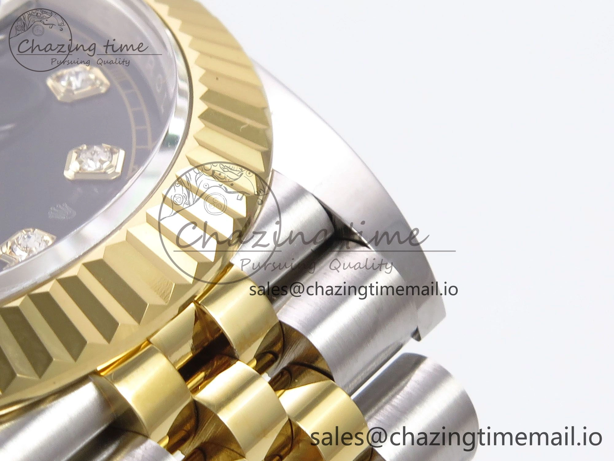 WeatherProof DateJust 41 126333 EWEF Best Edition Black Diamonds Dial on SS YG Jubilee Bracelet A 989