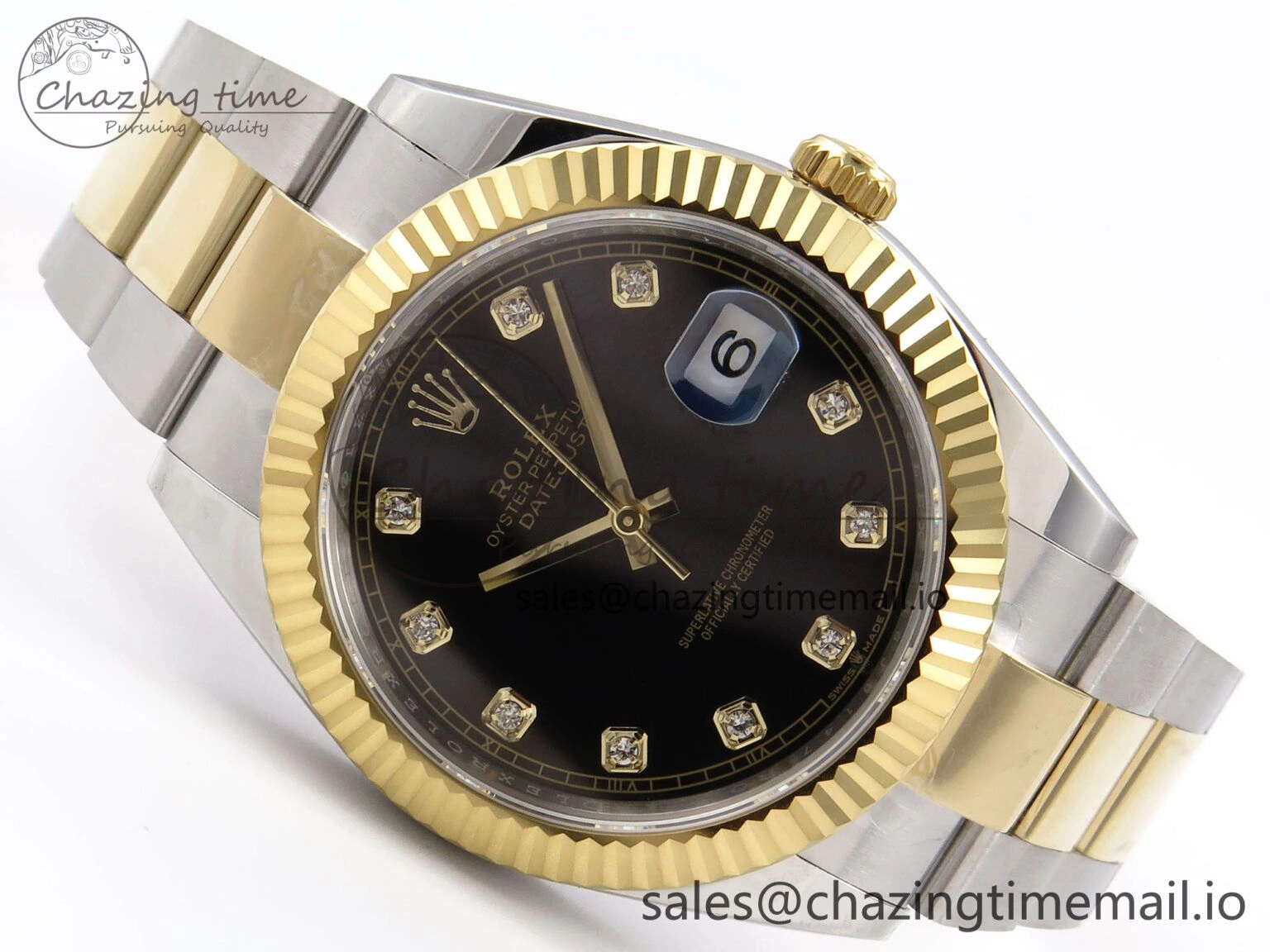 DateJust 41 126333 EWEF Best Edition Black Diamonds Dial on SS YG Oyster Bracelet A SportInspired 974