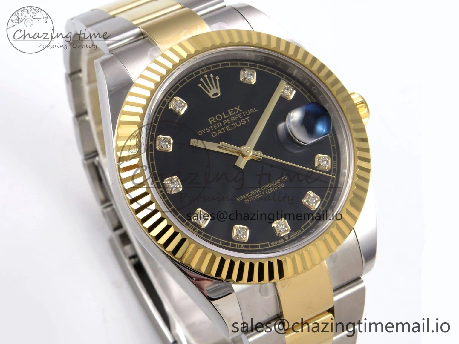 DateJust 41 126333 EWEF Best Edition Black Diamonds Dial on SS YG Oyster Bracelet A SportInspired 974