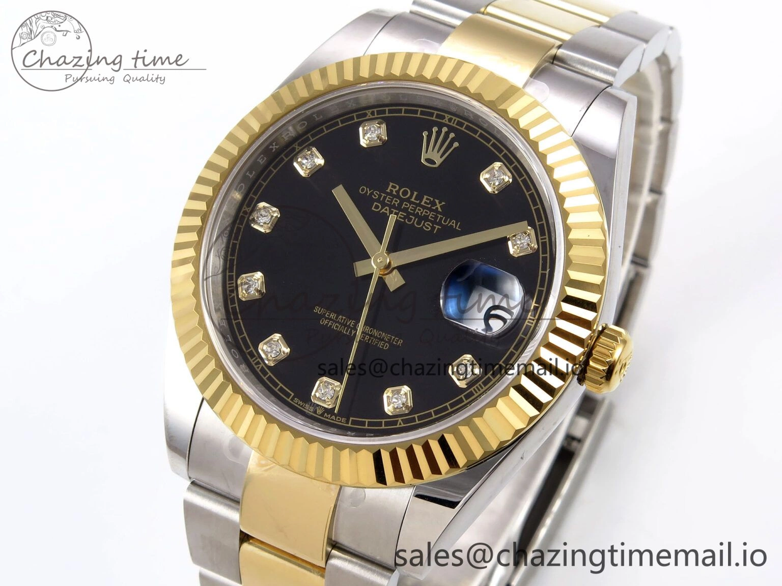 DateJust 41 126333 EWEF Best Edition Black Diamonds Dial on SS YG Oyster Bracelet A SportInspired 974