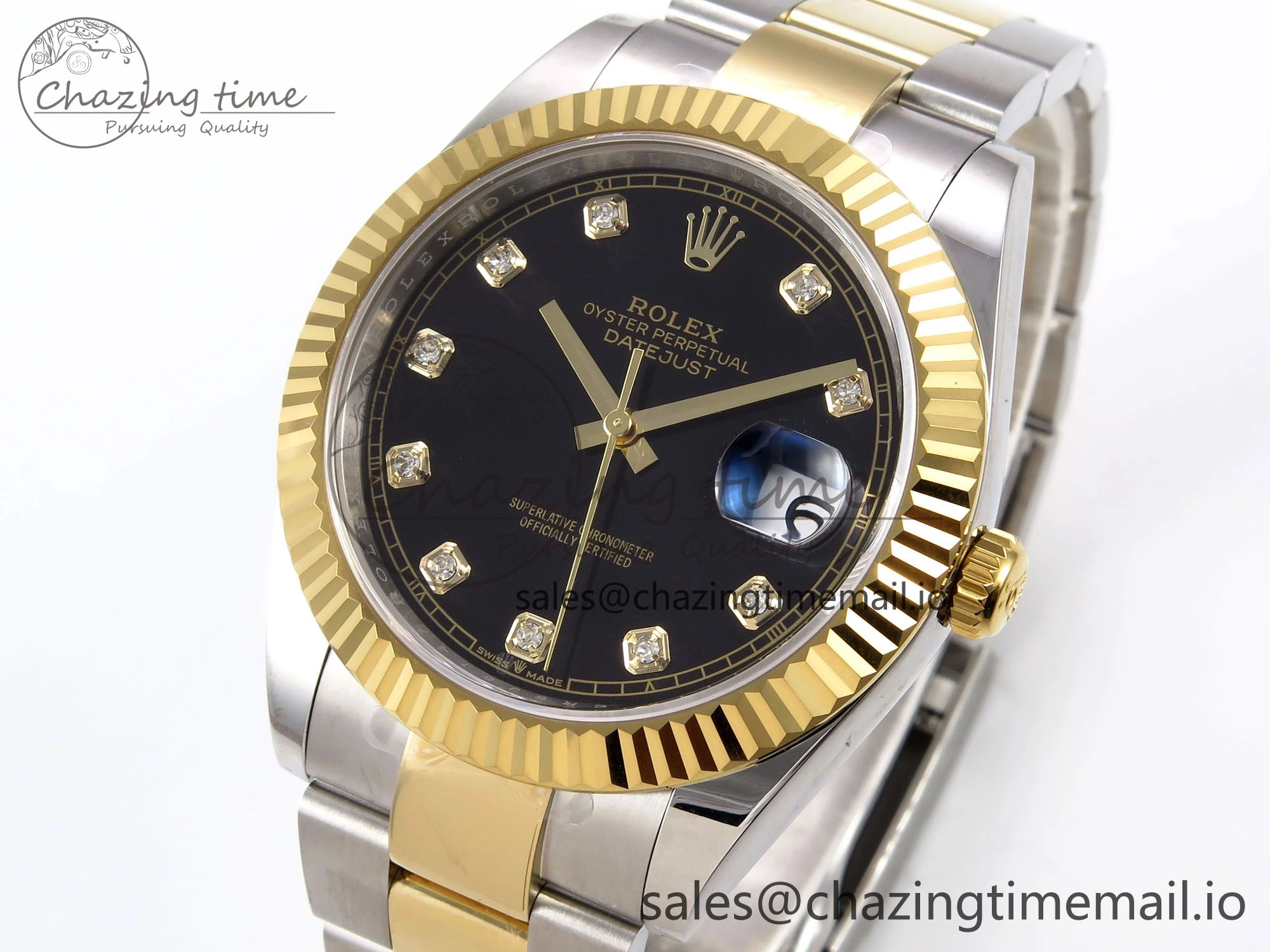 DateJust 41 126333 EWEF Best Edition Black Diamonds Dial on SS YG Oyster Bracelet A SportInspired 974