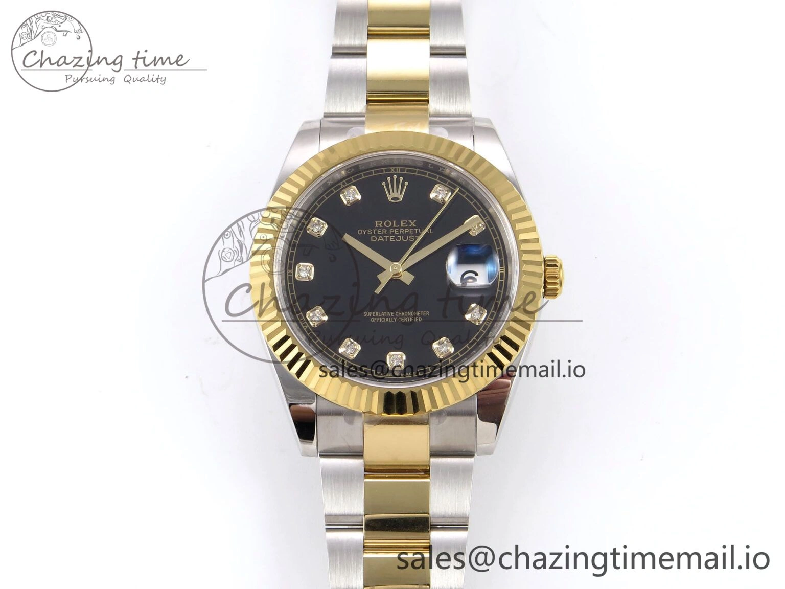 DateJust 41 126333 EWEF Best Edition Black Diamonds Dial on SS YG Oyster Bracelet A SportInspired 974