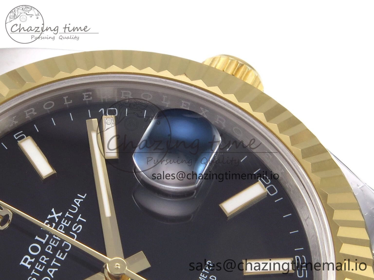 TechFriendly DateJust 41 126333 EWEF Best Edition Black Stick Dial on SS YG Jubilee Bracelet A 986