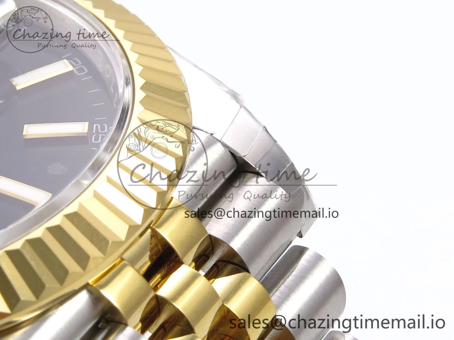 TechFriendly DateJust 41 126333 EWEF Best Edition Black Stick Dial on SS YG Jubilee Bracelet A 986