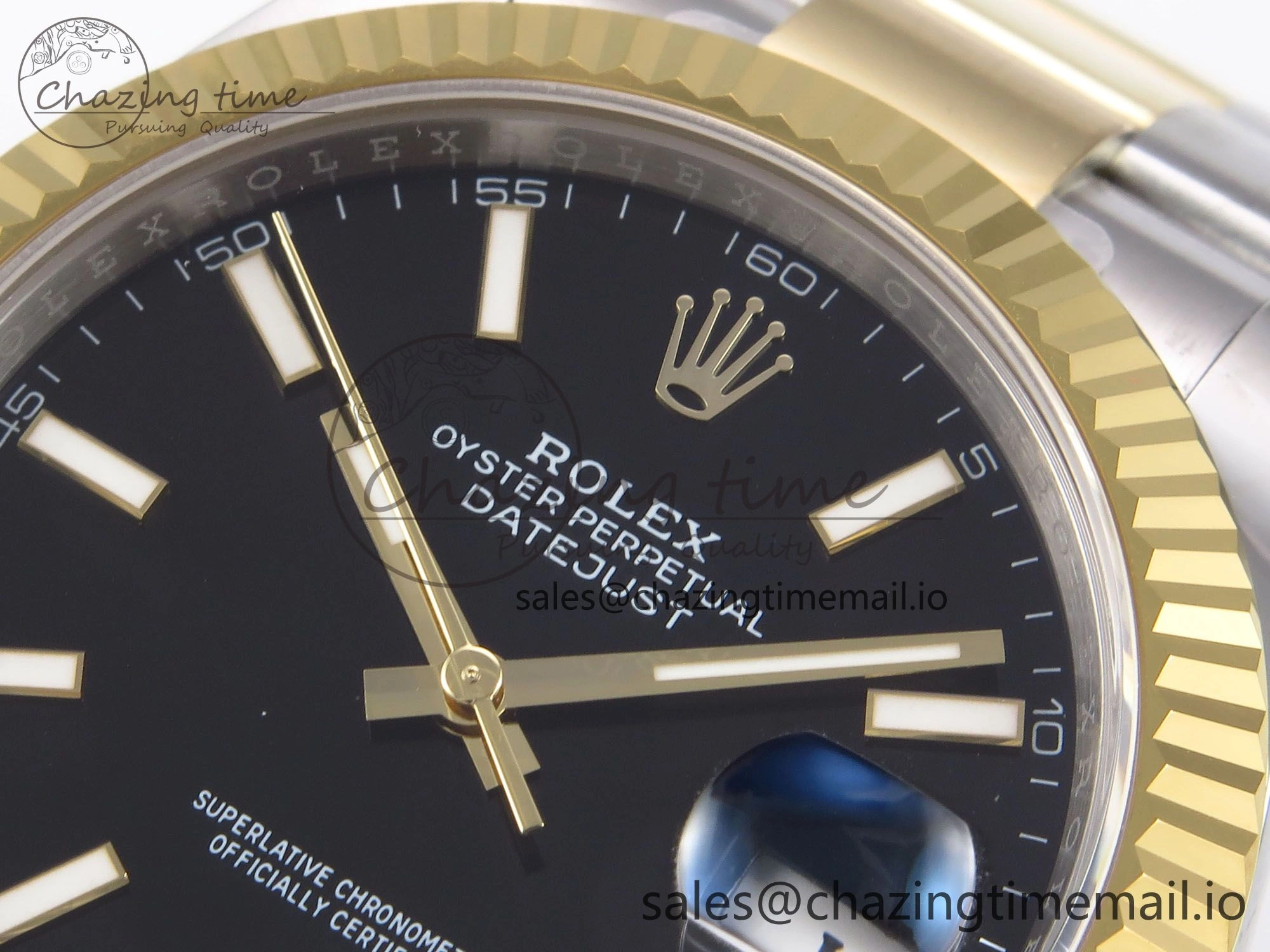 DateJust 41 126333 EWEF Best Edition Black Stick Dial on SS YG Oyster Bracelet A Neat 969