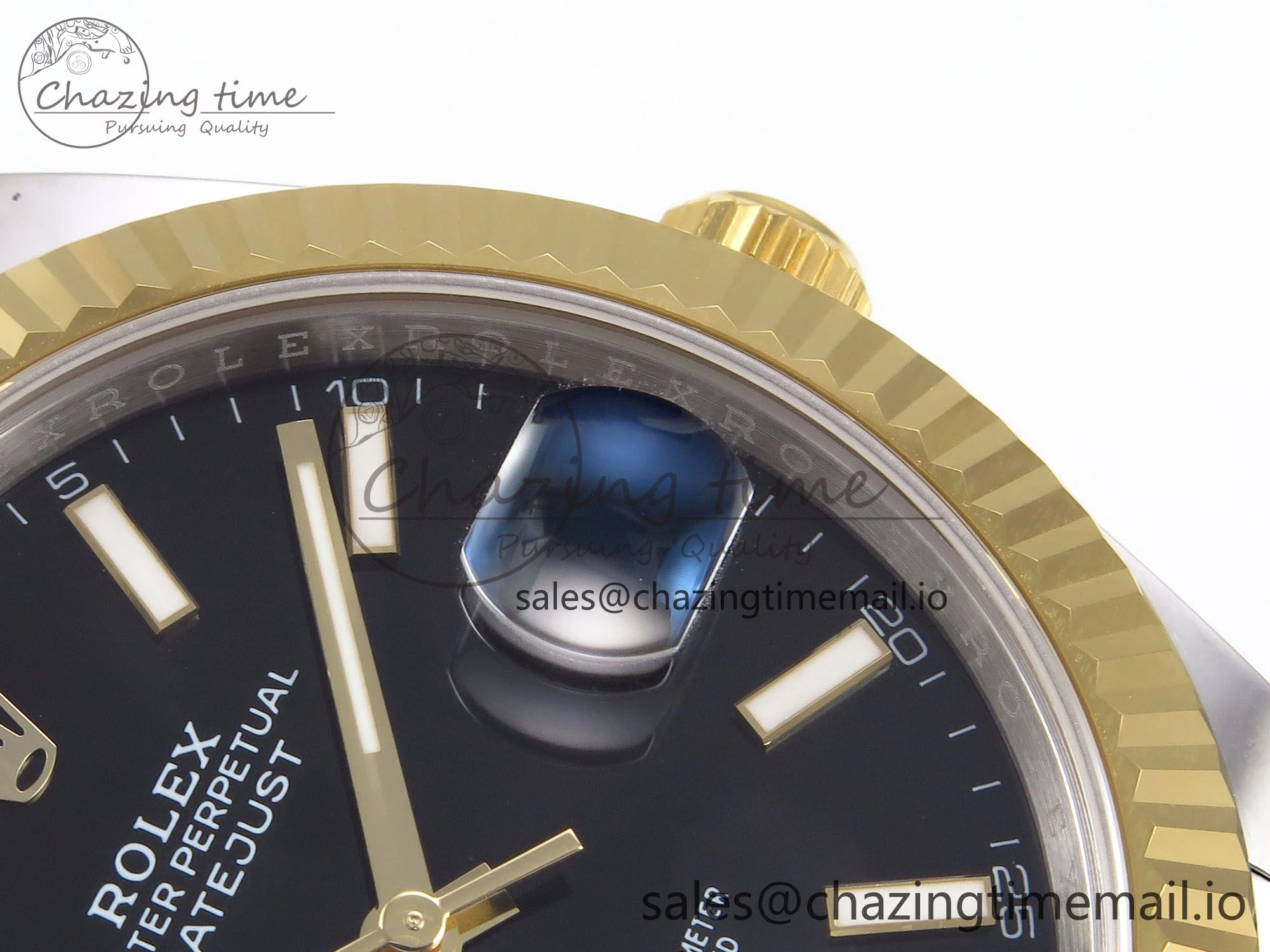 DateJust 41 126333 EWEF Best Edition Black Stick Dial on SS YG Oyster Bracelet A Neat 969