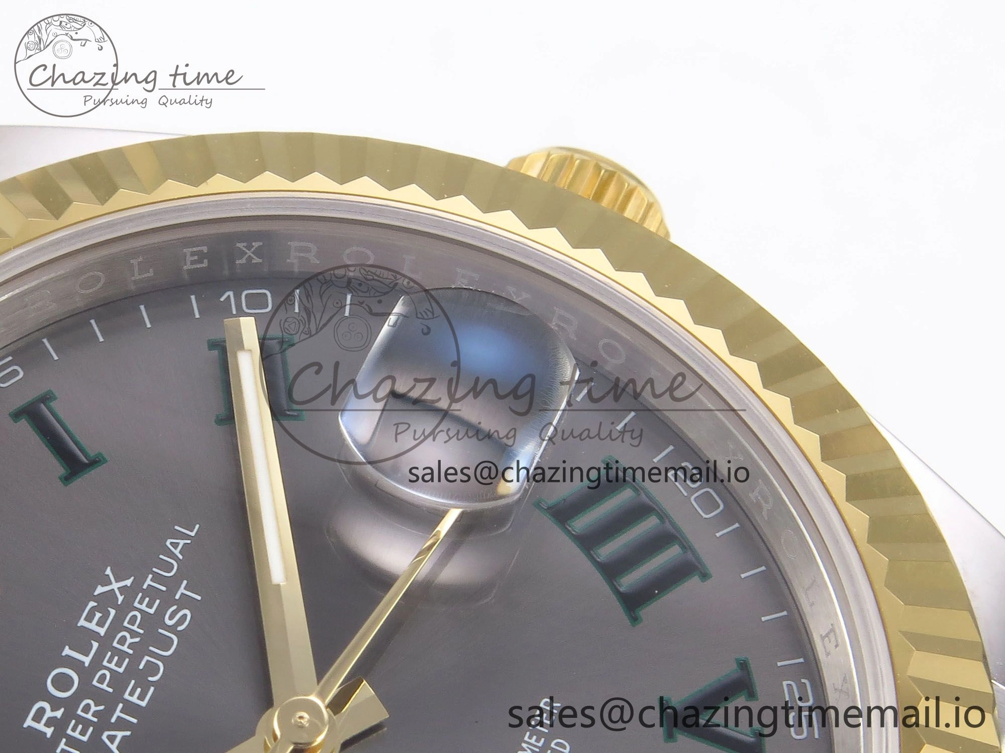 Seasonal DateJust 41 126333 EWEF Best Edition Gray Dial Green Roman Markers on SS YG Jubilee Bracelet A 988