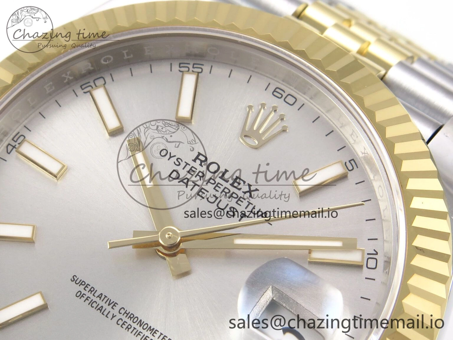 Unique DateJust 41 126333 EWEF Best Edition Silver Stick Dial on SS YG Jubilee Bracelet A 993