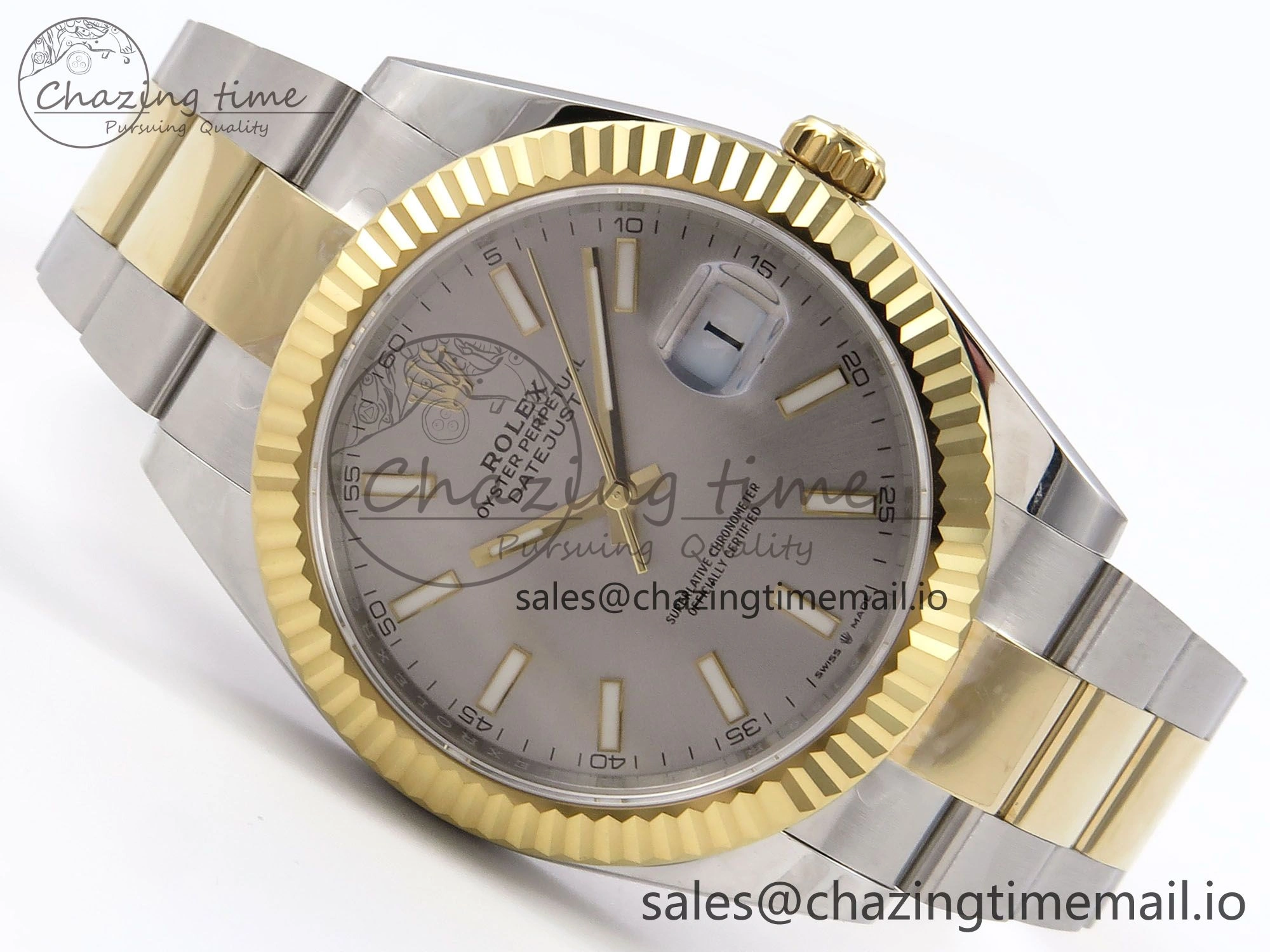 DateJust 41 126333 EWEF Best Edition Silver Stick Dial on SS YG Oyster Bracelet A Casual 975