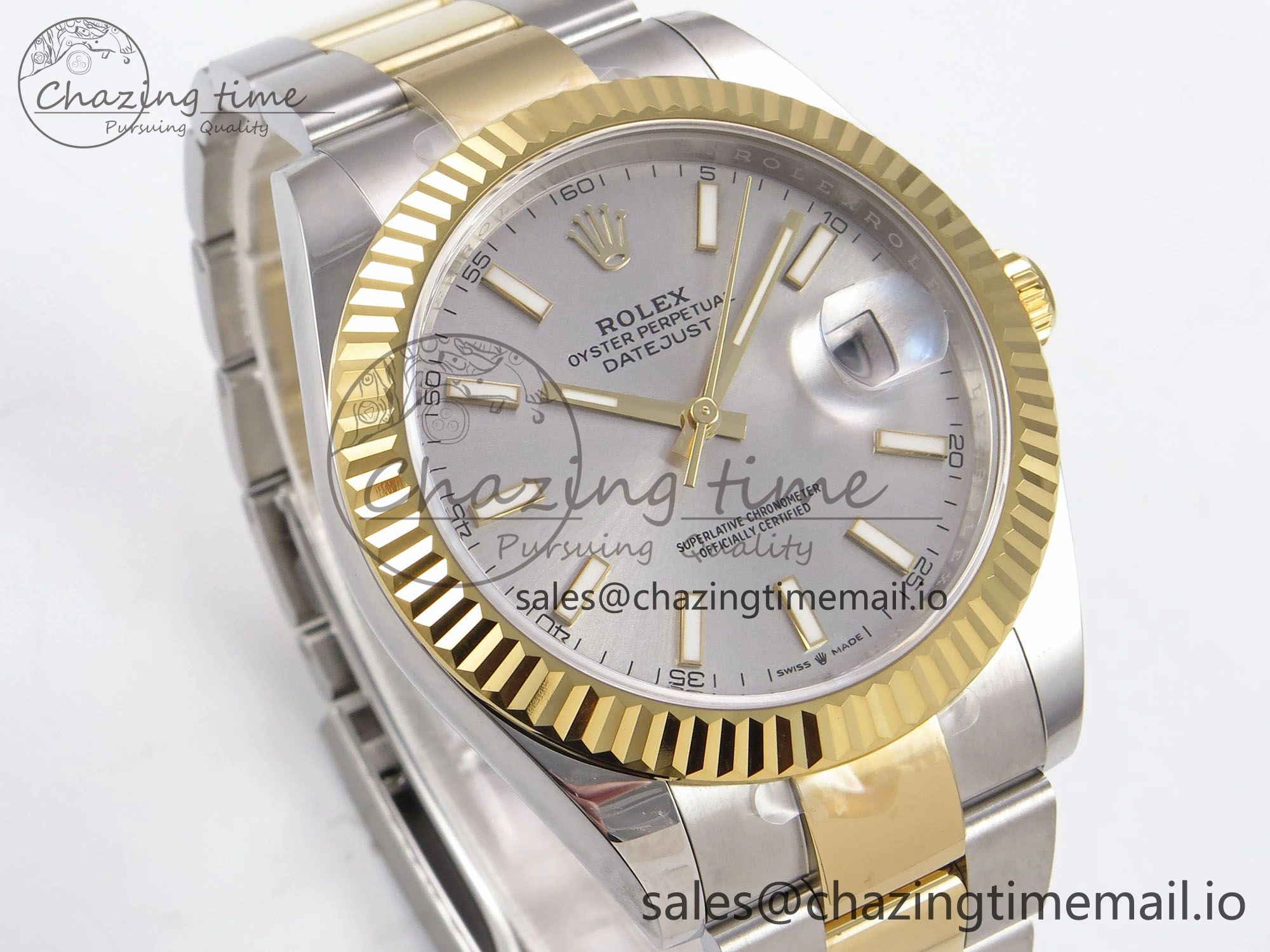 DateJust 41 126333 EWEF Best Edition Silver Stick Dial on SS YG Oyster Bracelet A Casual 975