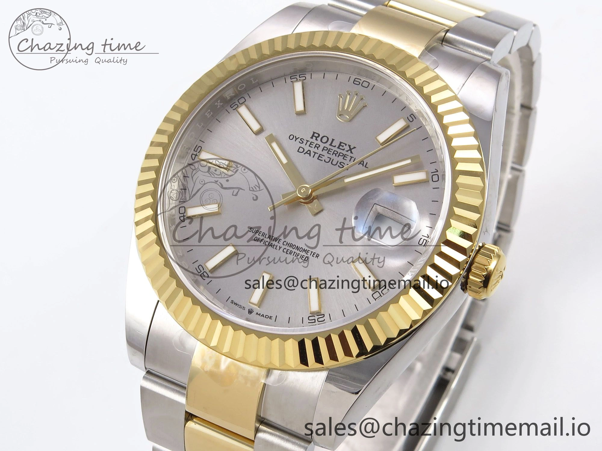 DateJust 41 126333 EWEF Best Edition Silver Stick Dial on SS YG Oyster Bracelet A Casual 975