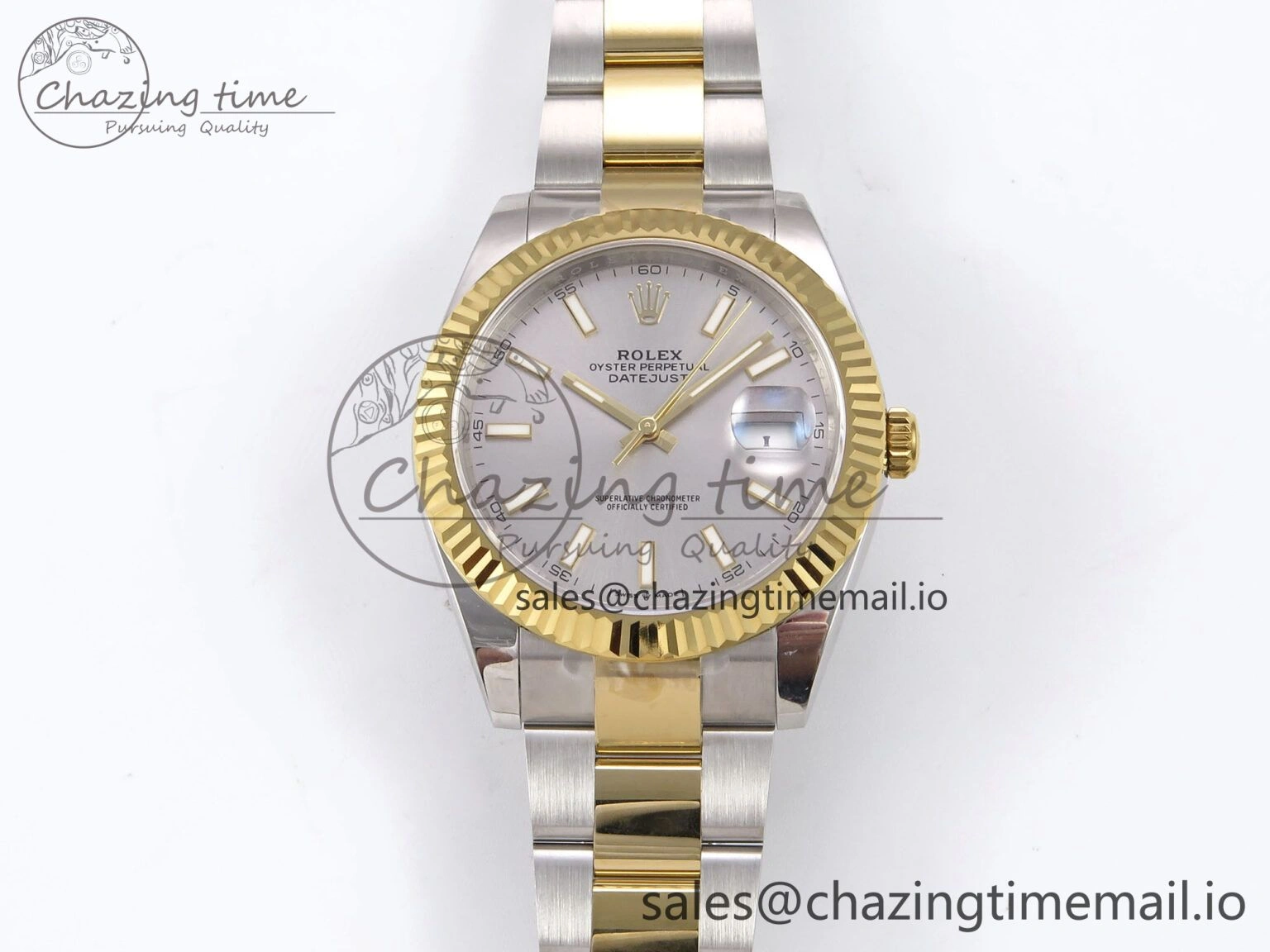 DateJust 41 126333 EWEF Best Edition Silver Stick Dial on SS YG Oyster Bracelet A Casual 975