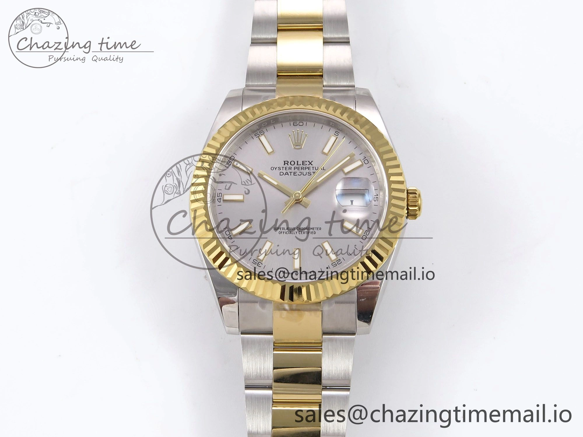 DateJust 41 126333 EWEF Best Edition Silver Stick Dial on SS YG Oyster Bracelet A Casual 975