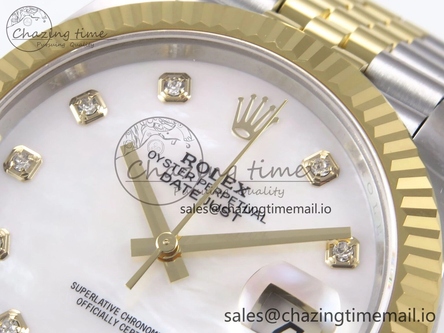 SunProtective DateJust 41 126333 EWEF Best Edition White MOP Dial on SS YG Jubilee Bracelet A 991
