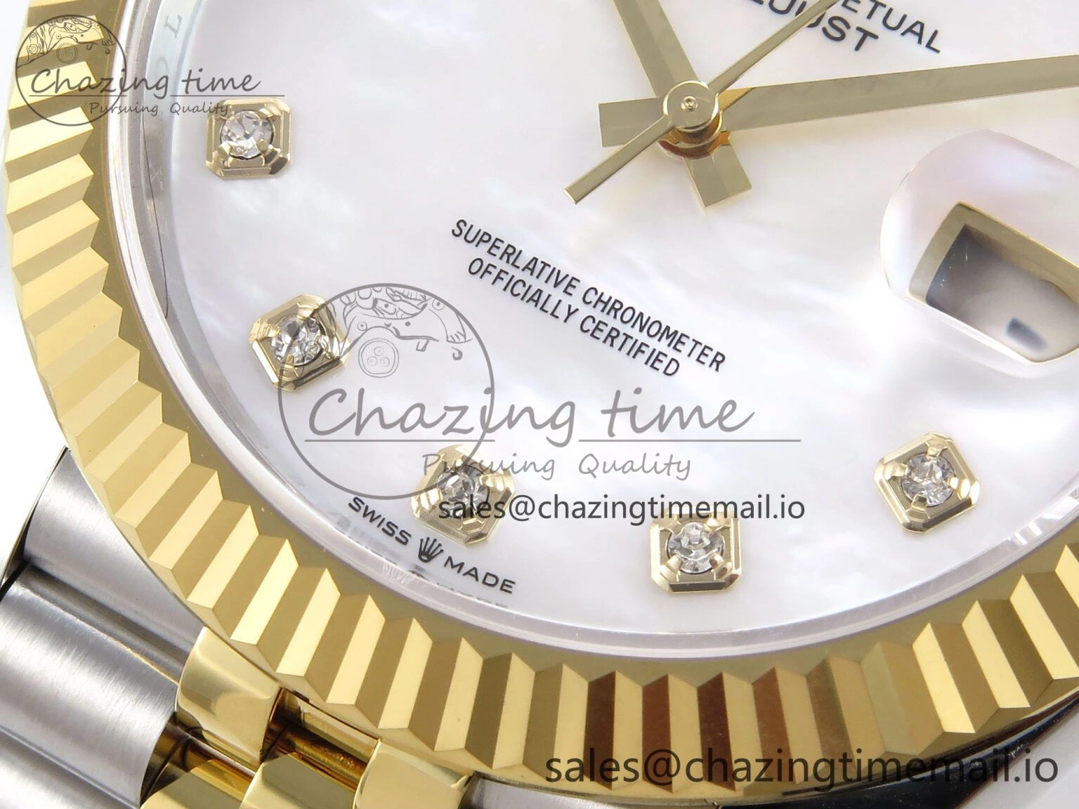 SunProtective DateJust 41 126333 EWEF Best Edition White MOP Dial on SS YG Jubilee Bracelet A 991