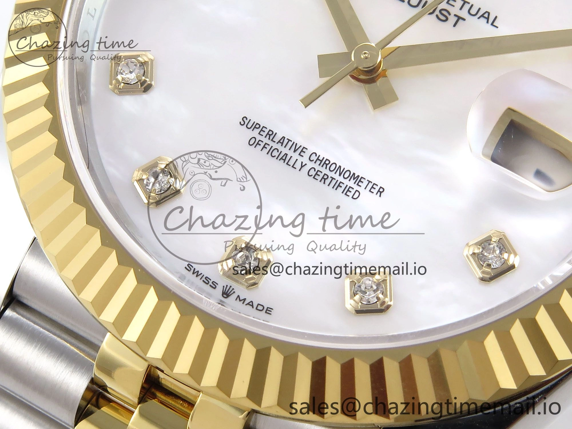 SunProtective DateJust 41 126333 EWEF Best Edition White MOP Dial on SS YG Jubilee Bracelet A 991
