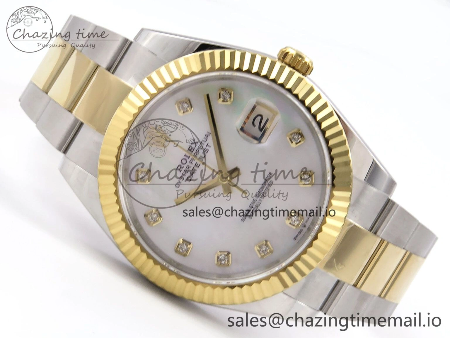 FlexibleFit DateJust 41 126333 EWEF Best Edition White MOP Dial on SS YG Oyster Bracelet A 970