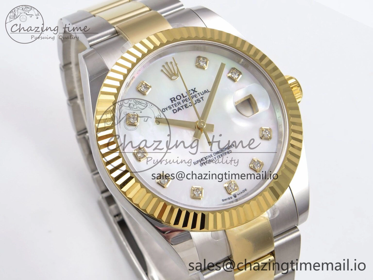 FlexibleFit DateJust 41 126333 EWEF Best Edition White MOP Dial on SS YG Oyster Bracelet A 970