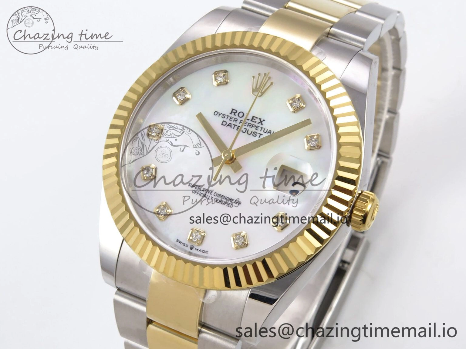 FlexibleFit DateJust 41 126333 EWEF Best Edition White MOP Dial on SS YG Oyster Bracelet A 970