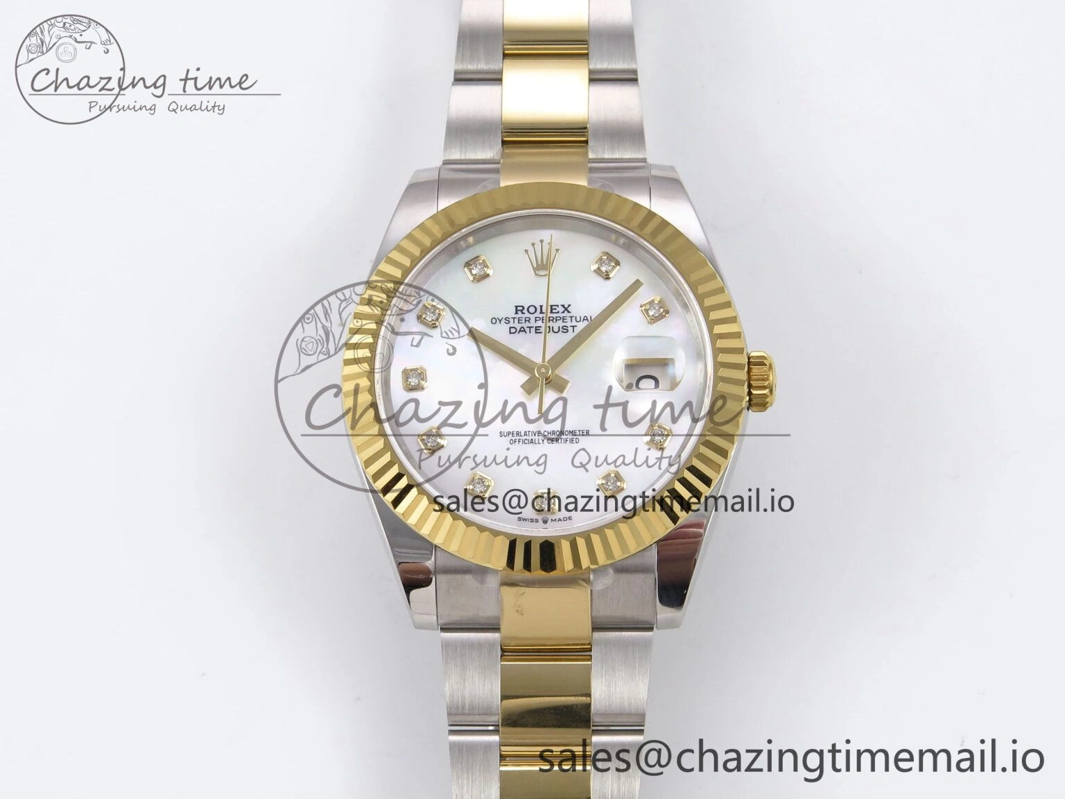 FlexibleFit DateJust 41 126333 EWEF Best Edition White MOP Dial on SS YG Oyster Bracelet A 970
