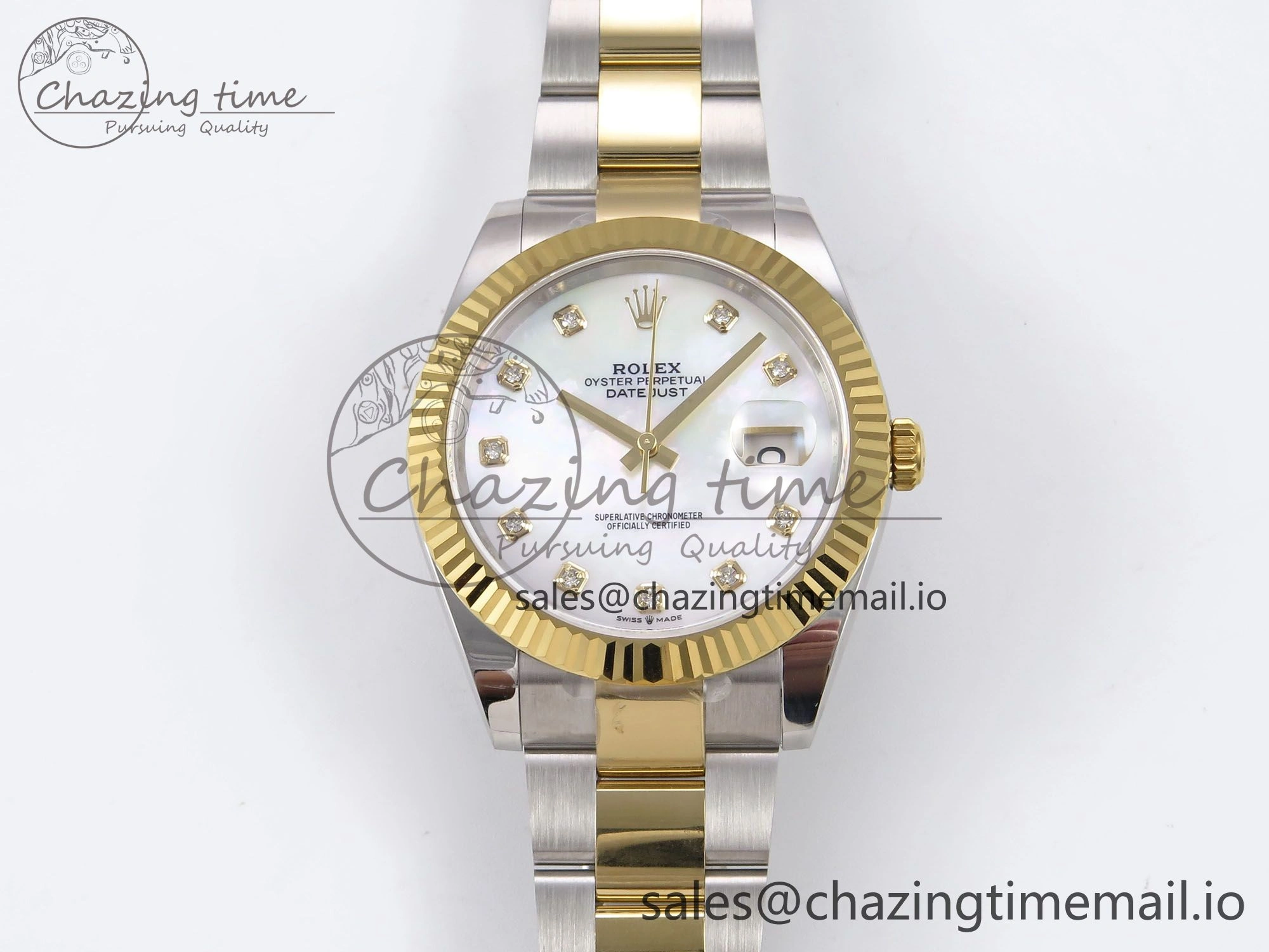 FlexibleFit DateJust 41 126333 EWEF Best Edition White MOP Dial on SS YG Oyster Bracelet A 970
