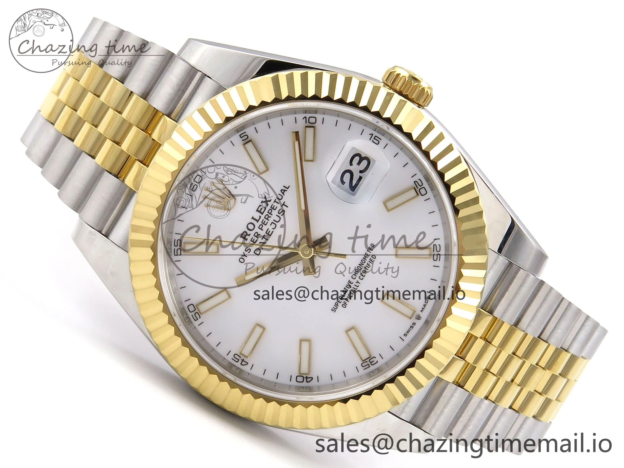DateJust 41 126333 EWEF Best Edition White Stick Dial on SS YG Jubilee Bracelet A Unique 985