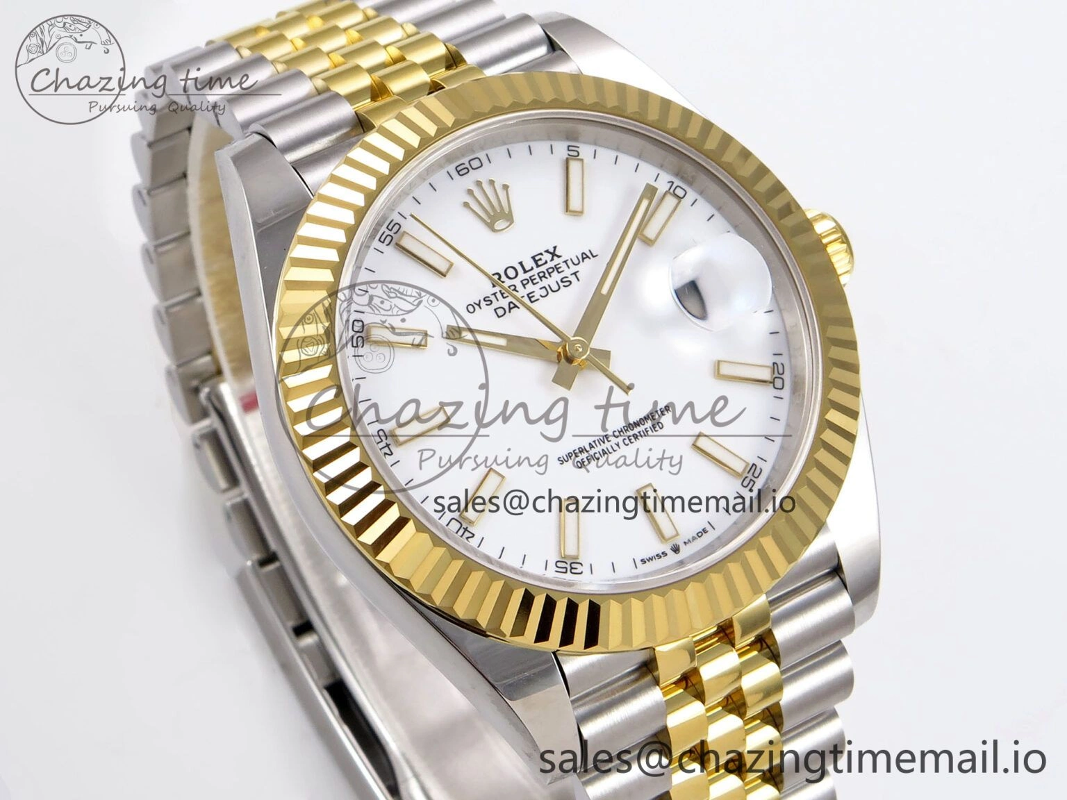 DateJust 41 126333 EWEF Best Edition White Stick Dial on SS YG Jubilee Bracelet A Unique 985