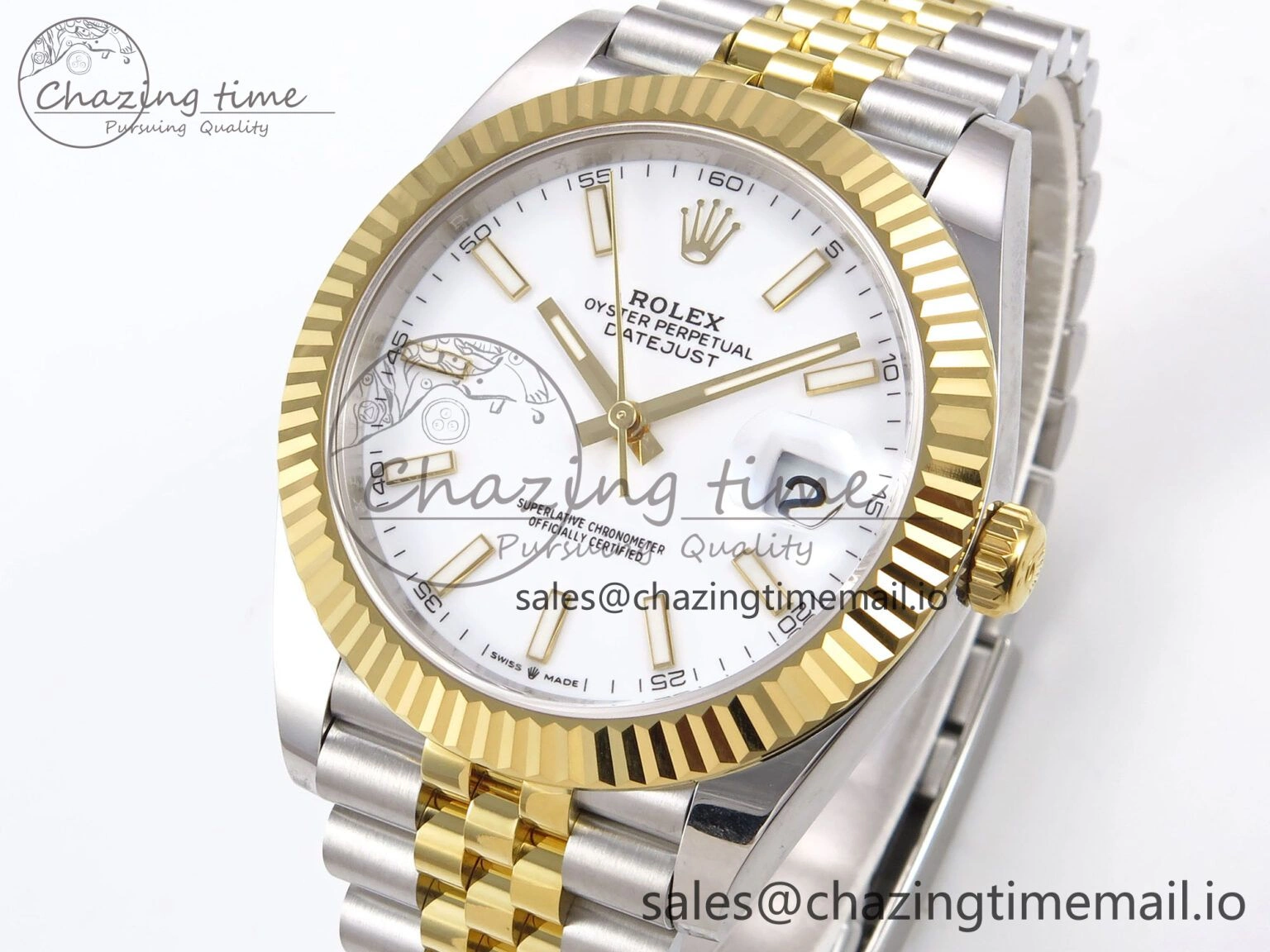 DateJust 41 126333 EWEF Best Edition White Stick Dial on SS YG Jubilee Bracelet A Unique 985