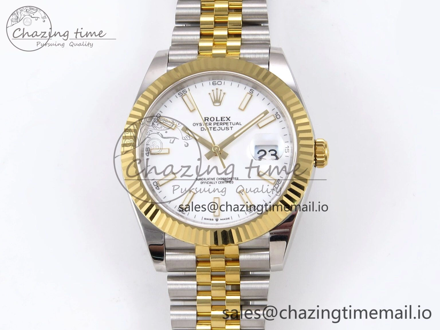 DateJust 41 126333 EWEF Best Edition White Stick Dial on SS YG Jubilee Bracelet A Unique 985