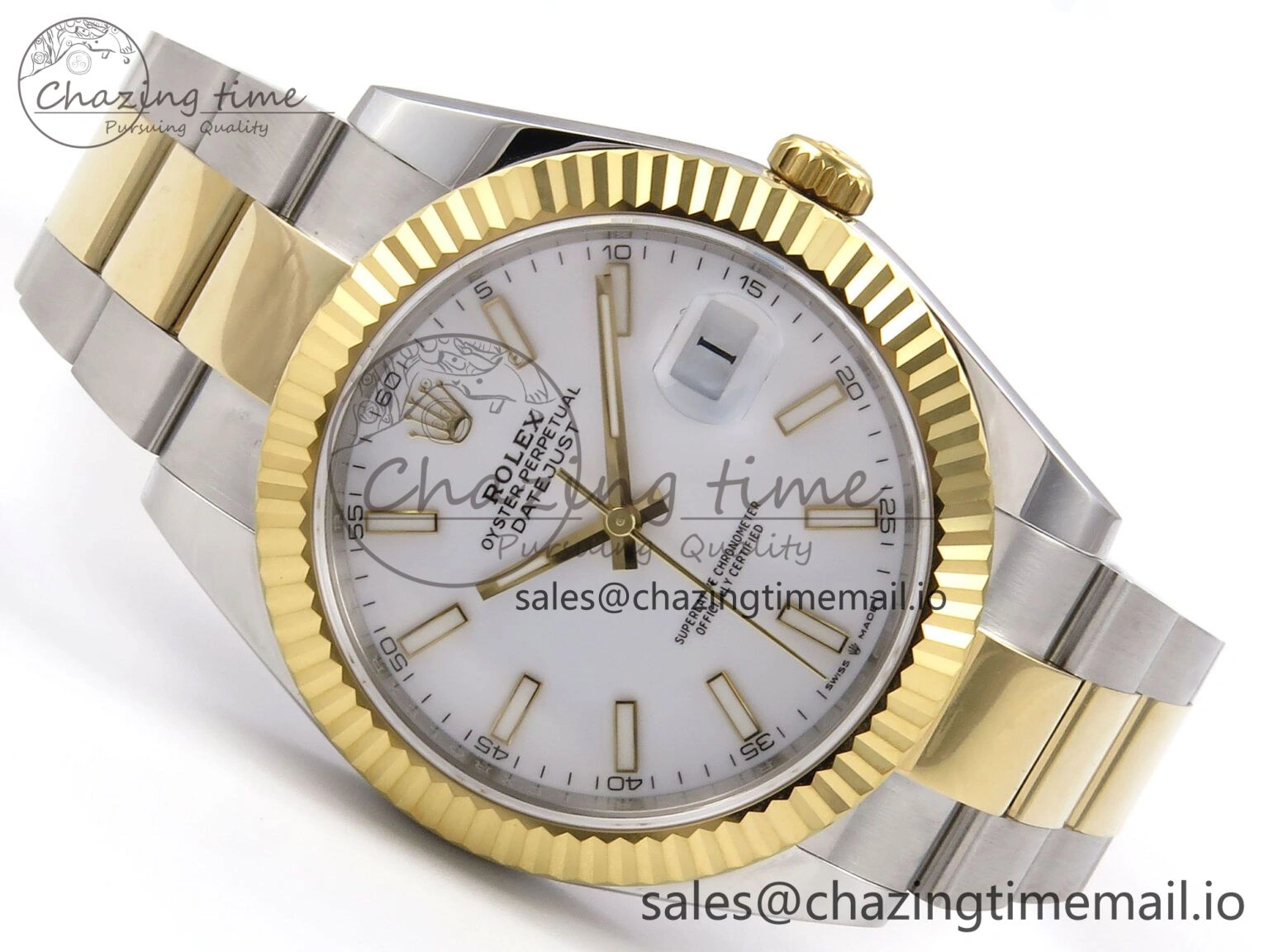 AllSeason DateJust 41 126333 EWEF Best Edition White Stick Dial on SS YG Oyster Bracelet A 972