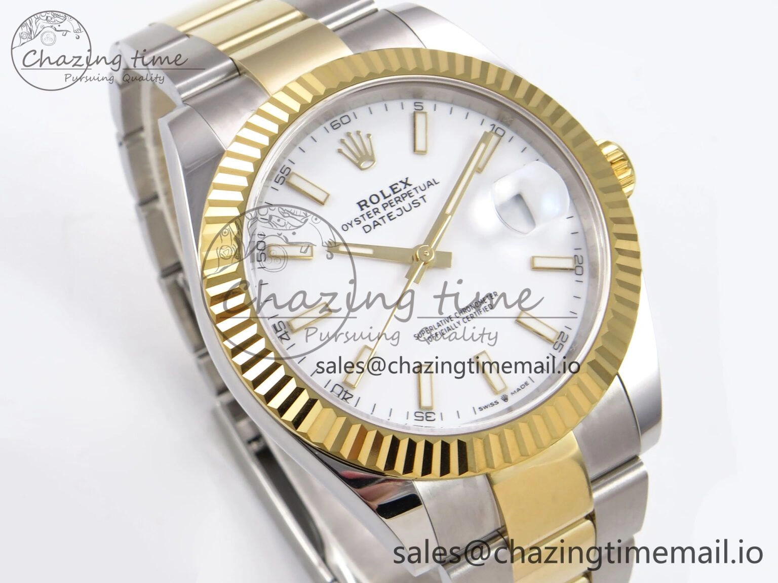 AllSeason DateJust 41 126333 EWEF Best Edition White Stick Dial on SS YG Oyster Bracelet A 972