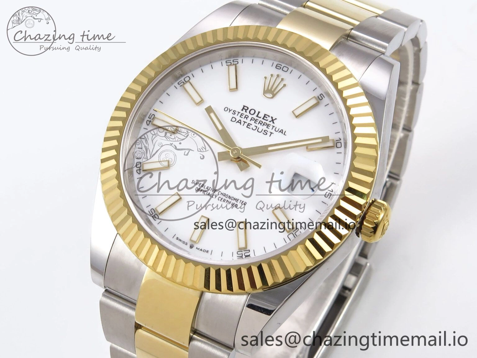 AllSeason DateJust 41 126333 EWEF Best Edition White Stick Dial on SS YG Oyster Bracelet A 972
