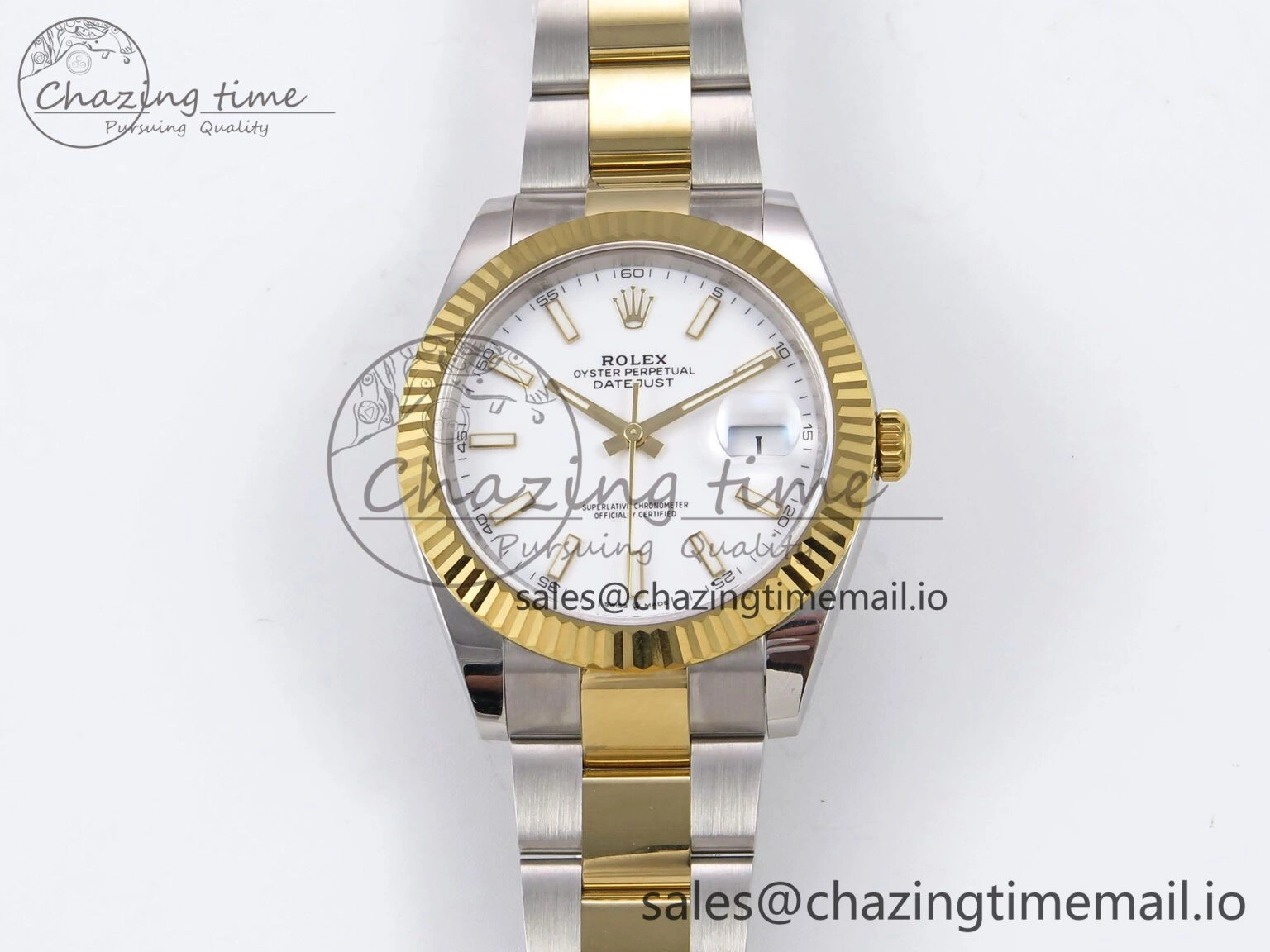 AllSeason DateJust 41 126333 EWEF Best Edition White Stick Dial on SS YG Oyster Bracelet A 972