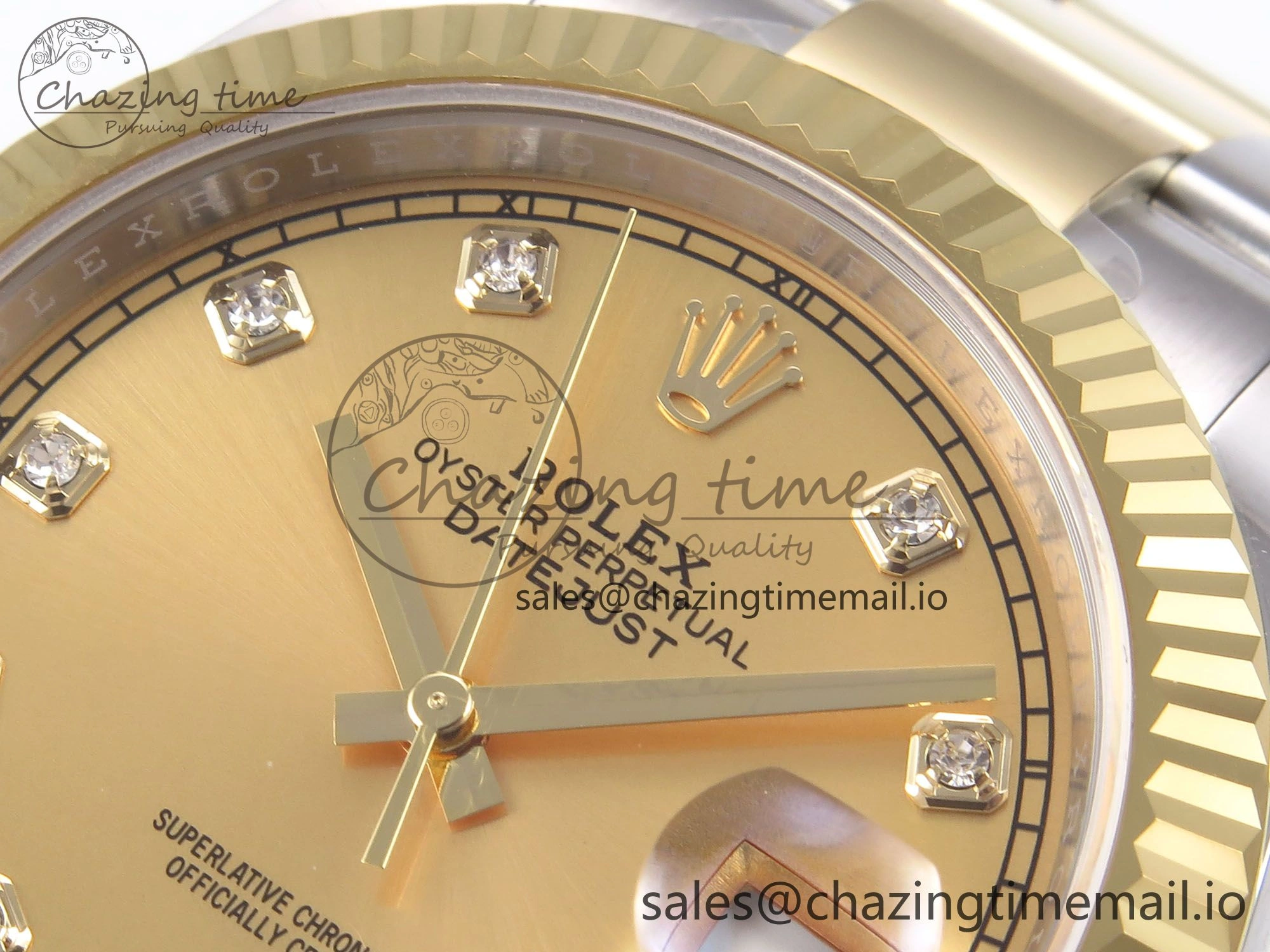 Sporty DateJust 41 126333 EWEF Best Edition YG Diamonds Dial on SS YG Oyster Bracelet A 973
