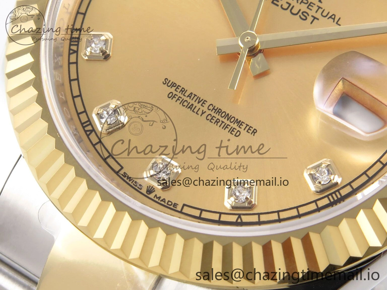 Sporty DateJust 41 126333 EWEF Best Edition YG Diamonds Dial on SS YG Oyster Bracelet A 973