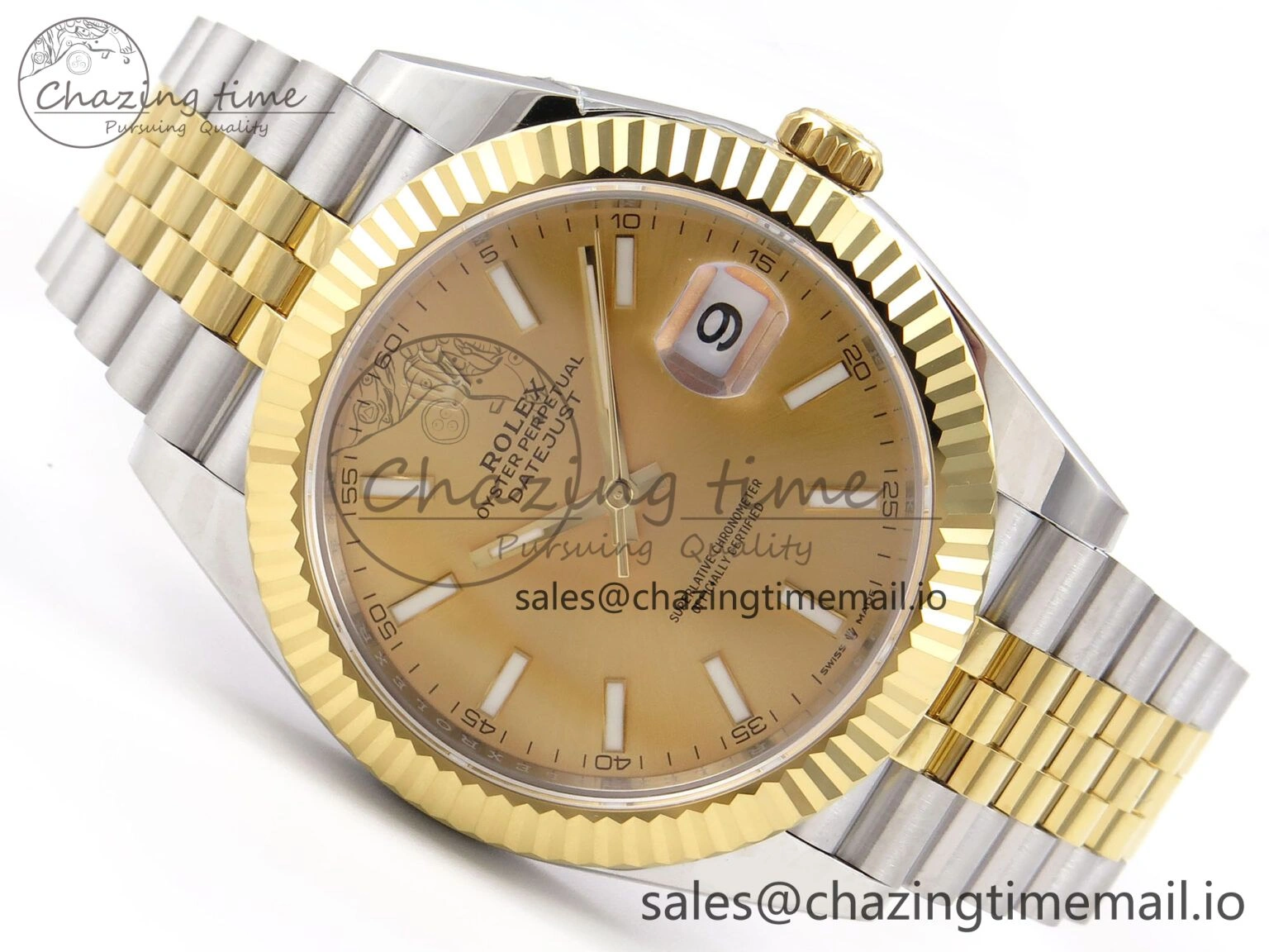 DateJust 41 126333 EWEF Best Edition YG Stick Dial on SS YG Jubilee Bracelet A FastDry 990