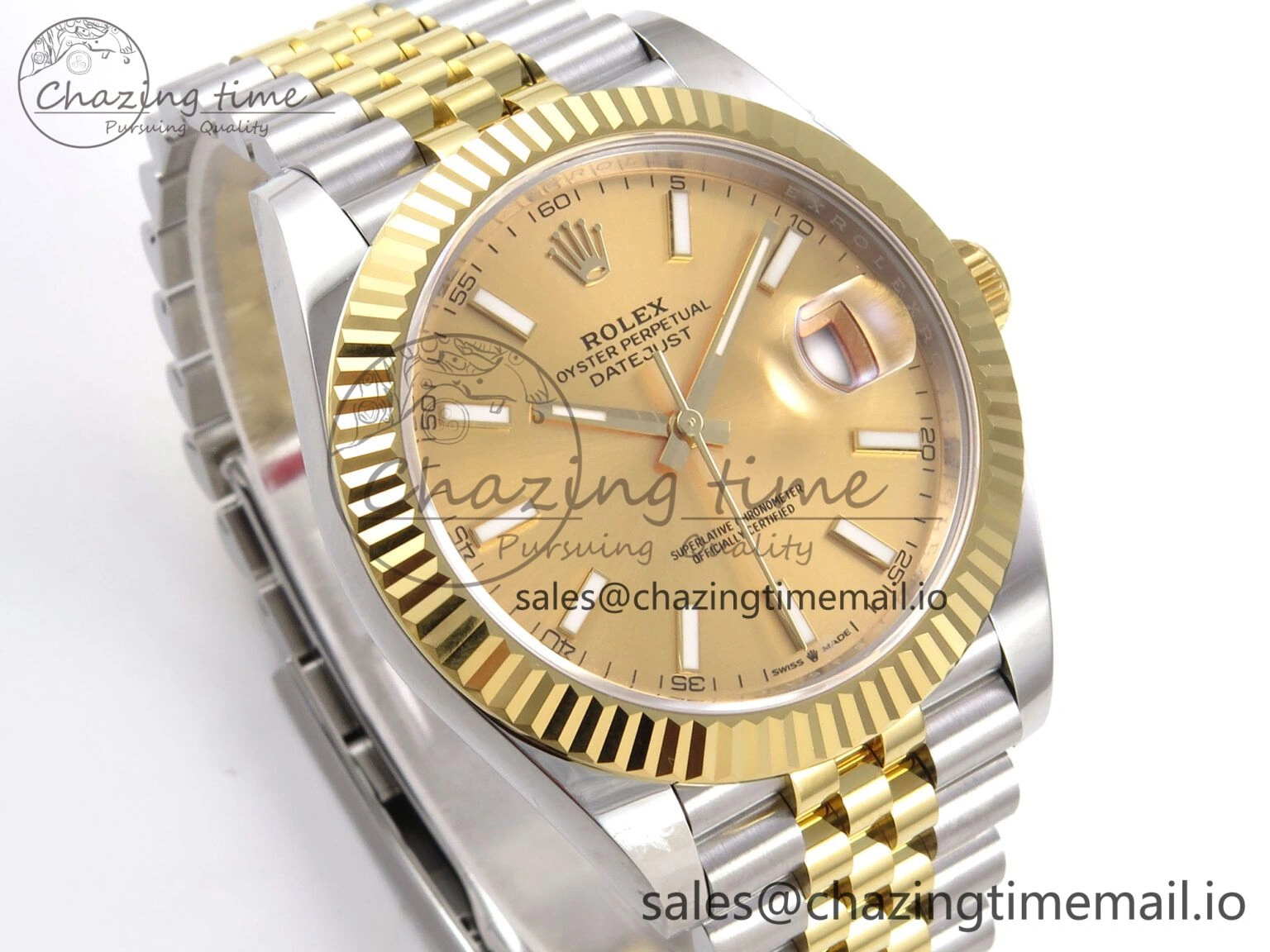 DateJust 41 126333 EWEF Best Edition YG Stick Dial on SS YG Jubilee Bracelet A FastDry 990