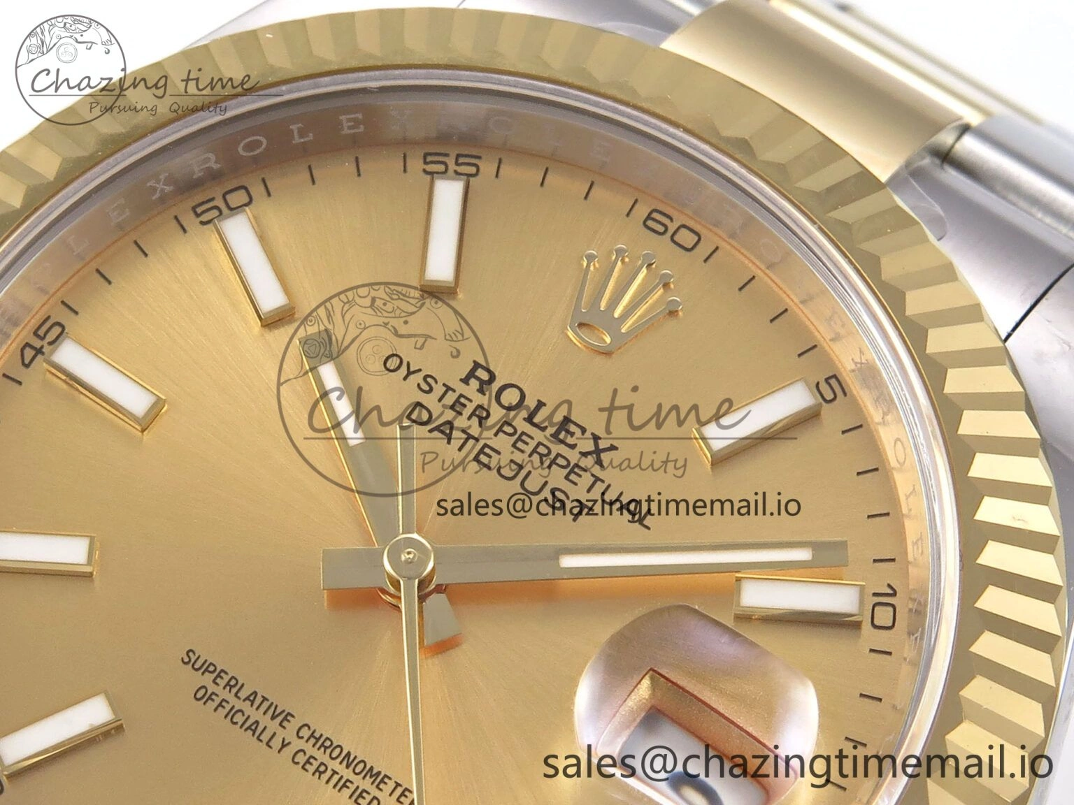 DateJust 41 126333 EWEF Best Edition YG Stick Dial on SS YG Oyster Bracelet A Durable 971