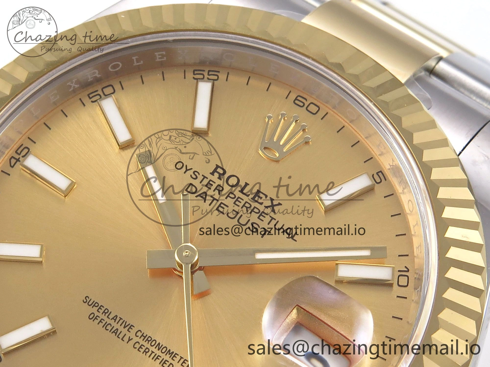 DateJust 41 126333 EWEF Best Edition YG Stick Dial on SS YG Oyster Bracelet A Durable 971