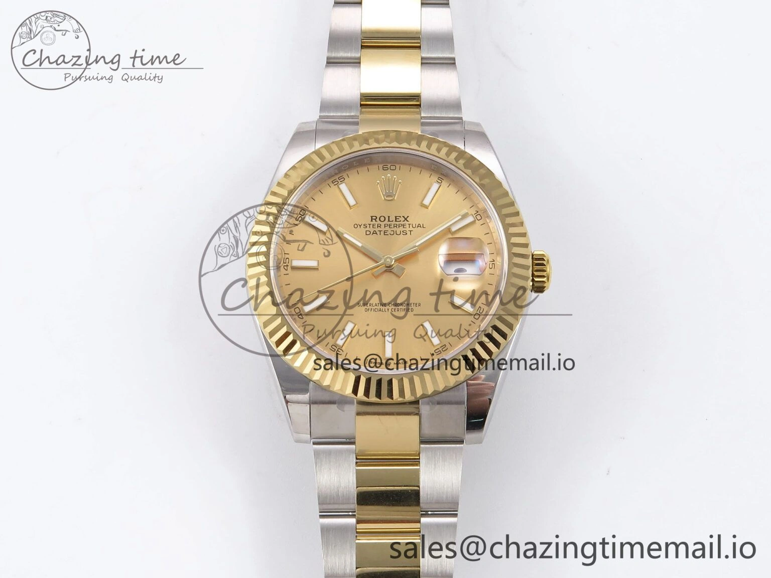 DateJust 41 126333 EWEF Best Edition YG Stick Dial on SS YG Oyster Bracelet A Durable 971