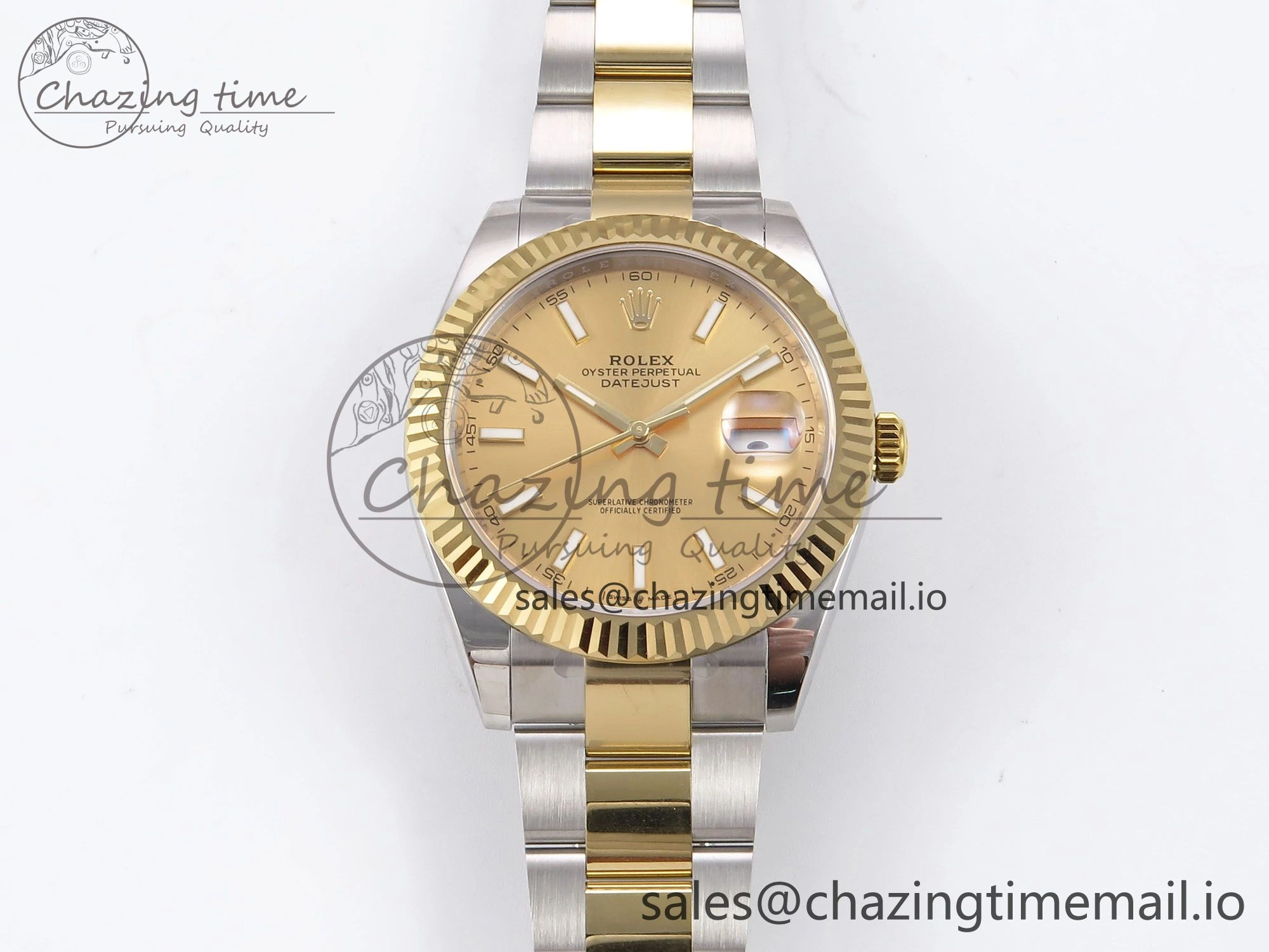 DateJust 41 126333 EWEF Best Edition YG Stick Dial on SS YG Oyster Bracelet A Durable 971