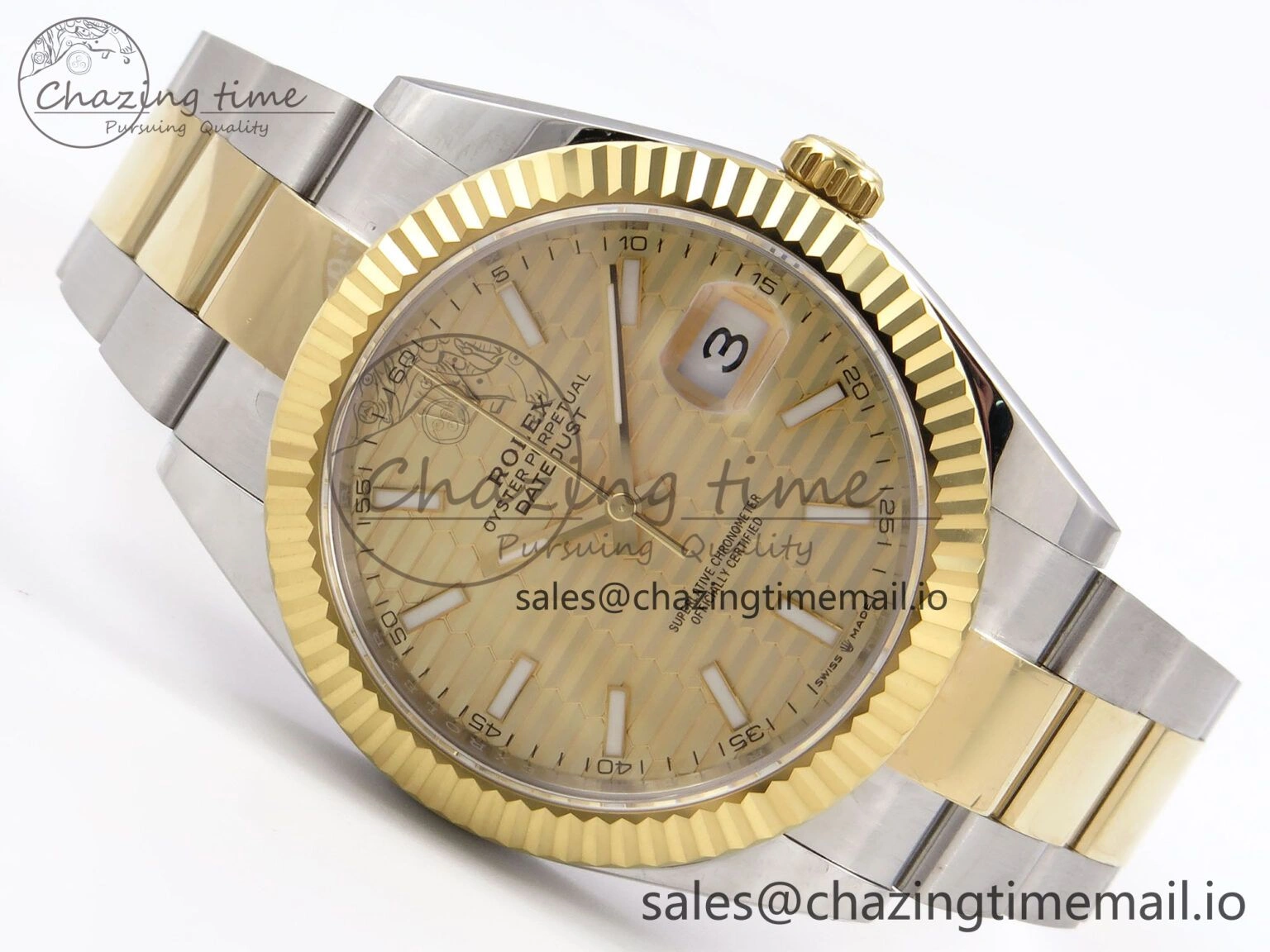 Fashionable DateJust 41 126333 EWEF Best Edition YG Textured Dial on SS YG Oyster Bracelet A 976