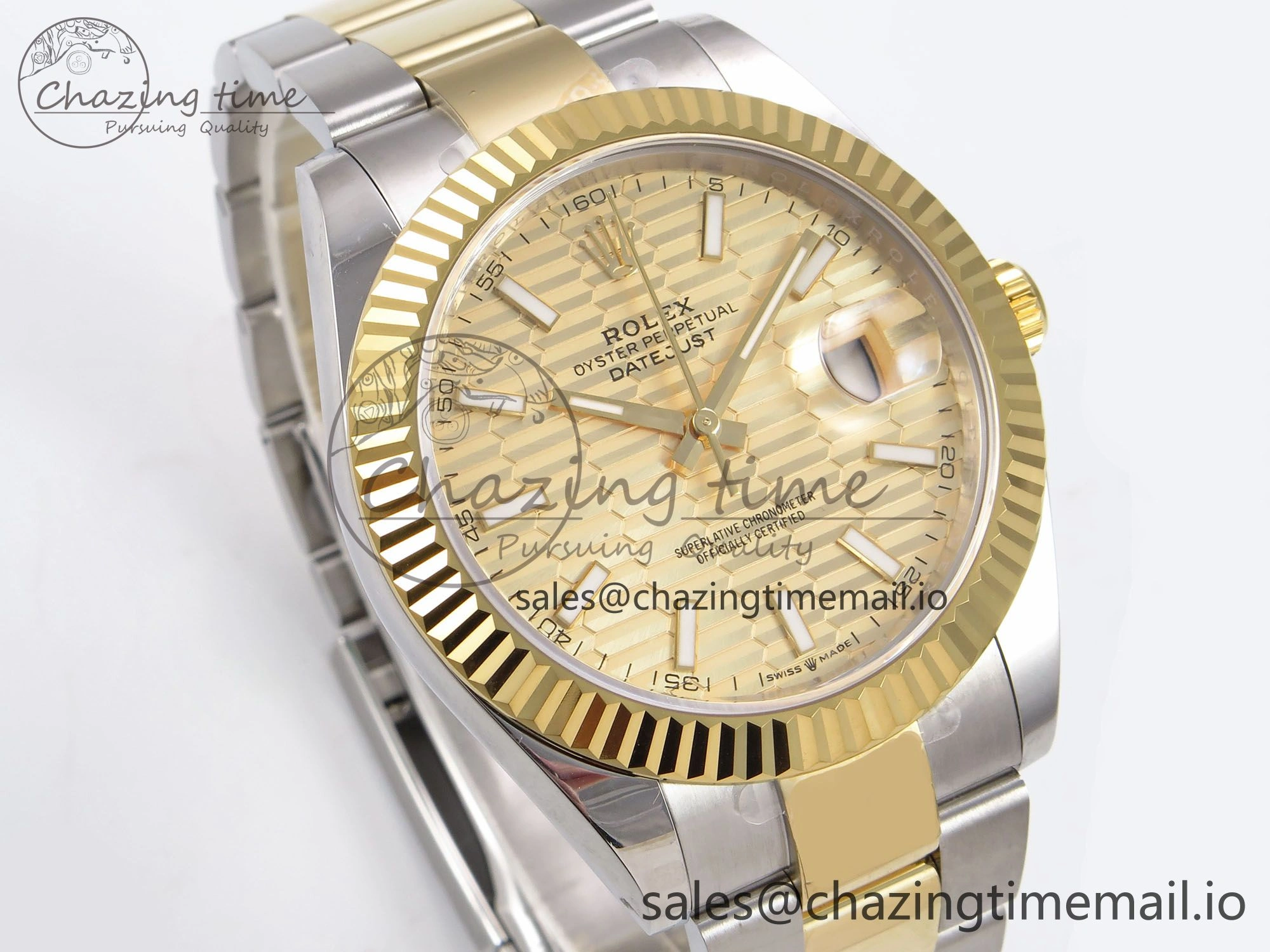 Fashionable DateJust 41 126333 EWEF Best Edition YG Textured Dial on SS YG Oyster Bracelet A 976