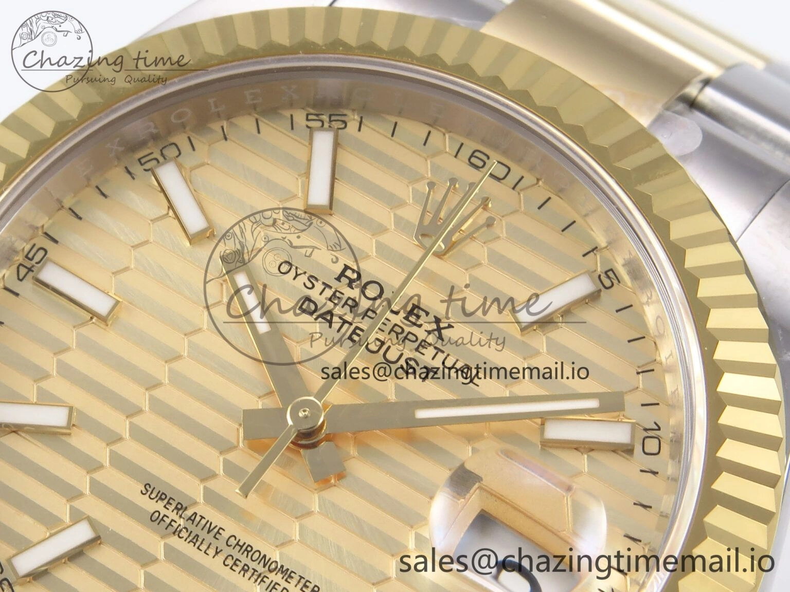 Fashionable DateJust 41 126333 EWEF Best Edition YG Textured Dial on SS YG Oyster Bracelet A 976