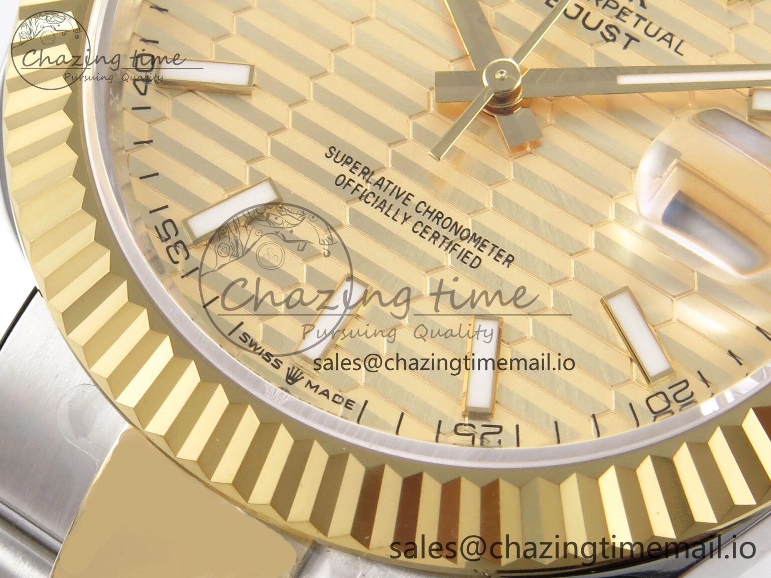 Fashionable DateJust 41 126333 EWEF Best Edition YG Textured Dial on SS YG Oyster Bracelet A 976
