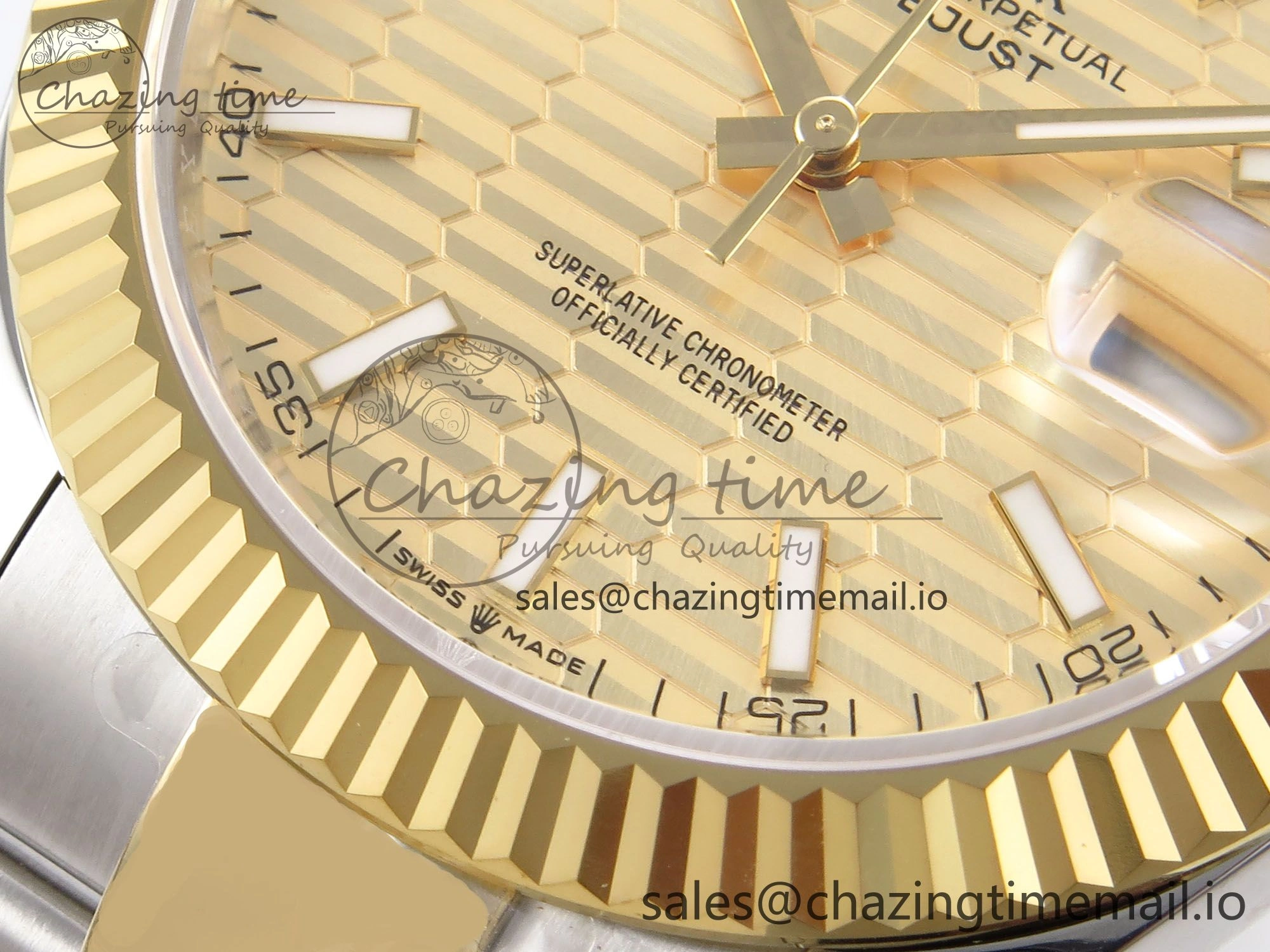 Fashionable DateJust 41 126333 EWEF Best Edition YG Textured Dial on SS YG Oyster Bracelet A 976