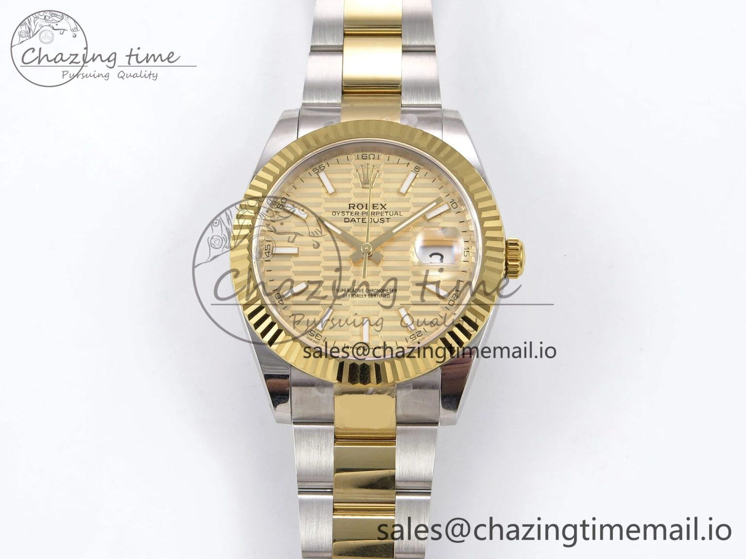 Fashionable DateJust 41 126333 EWEF Best Edition YG Textured Dial on SS YG Oyster Bracelet A 976