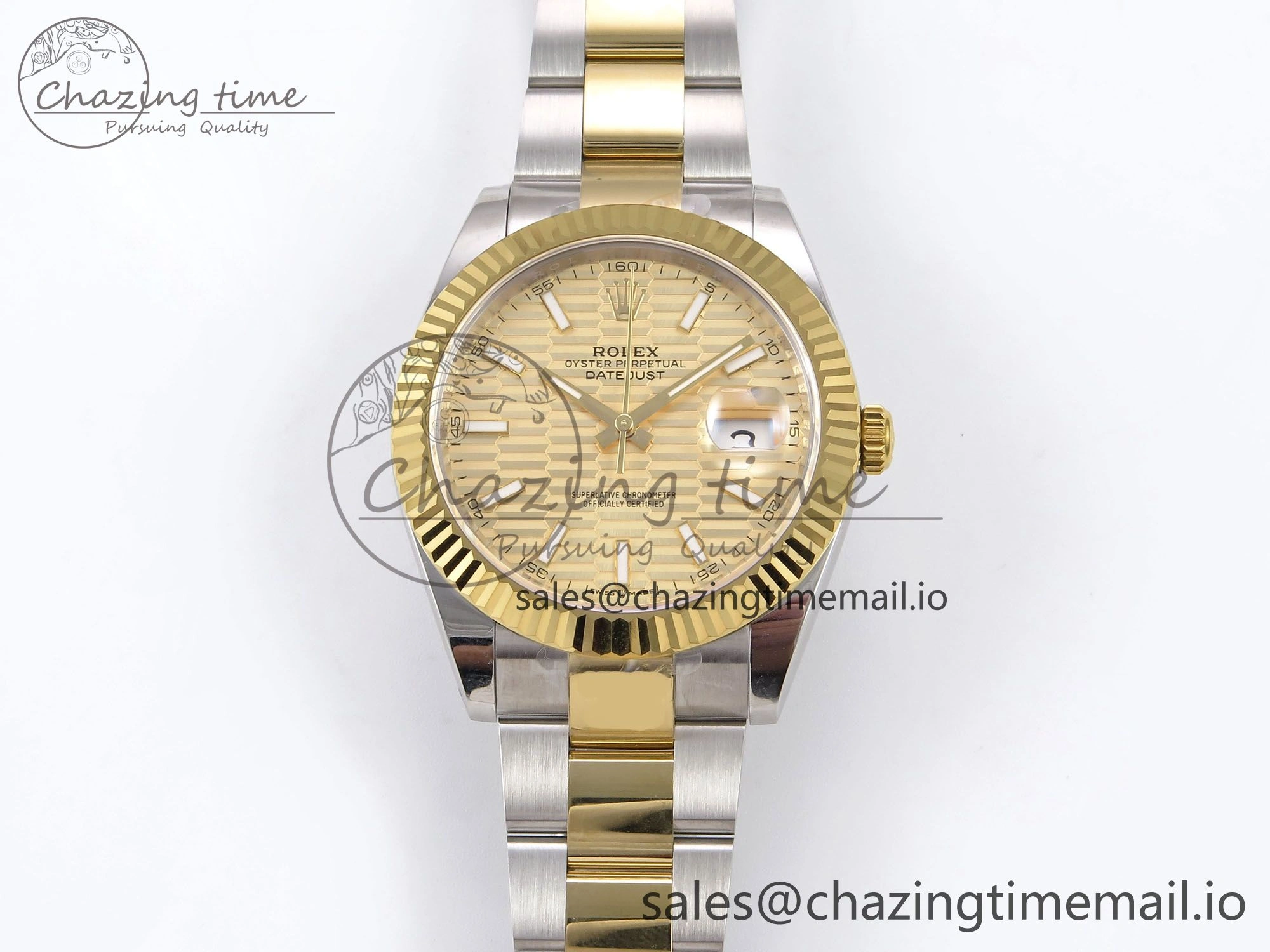 Fashionable DateJust 41 126333 EWEF Best Edition YG Textured Dial on SS YG Oyster Bracelet A 976