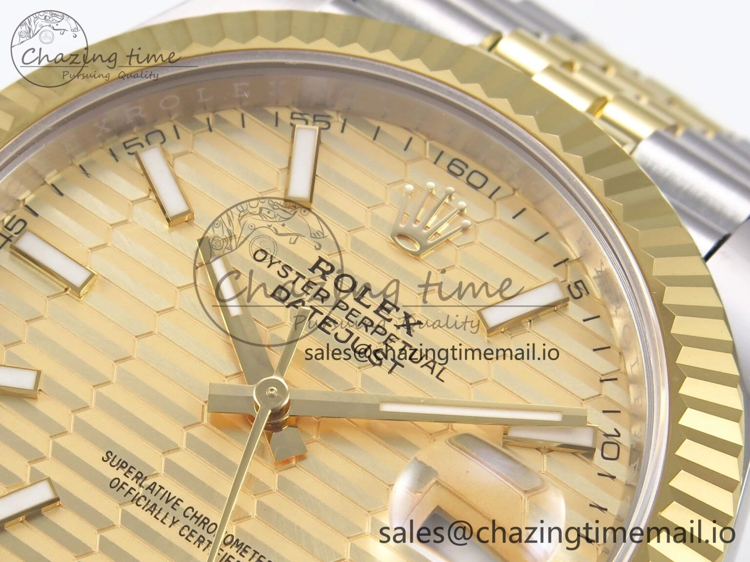 Resilient DateJust 41 126333 EWEF Best Edition YG Texuted Dial on SS YG Jubilee Bracelet A 992